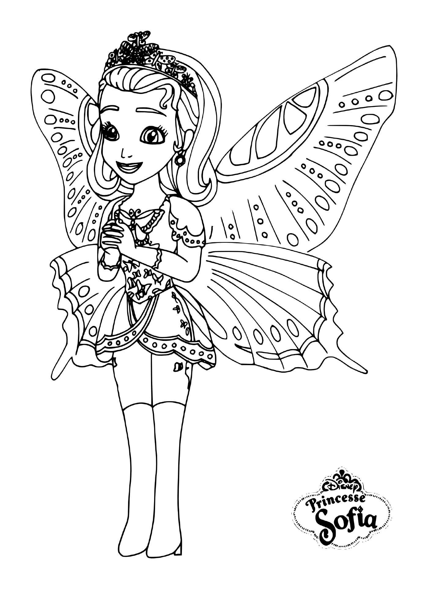 coloriage princesse sofia papillon