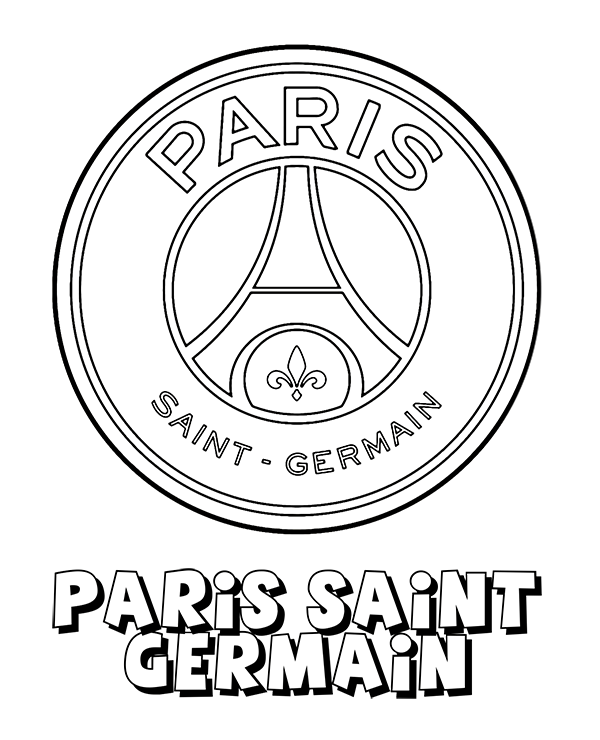 coloriage paris saint germain logo psg football