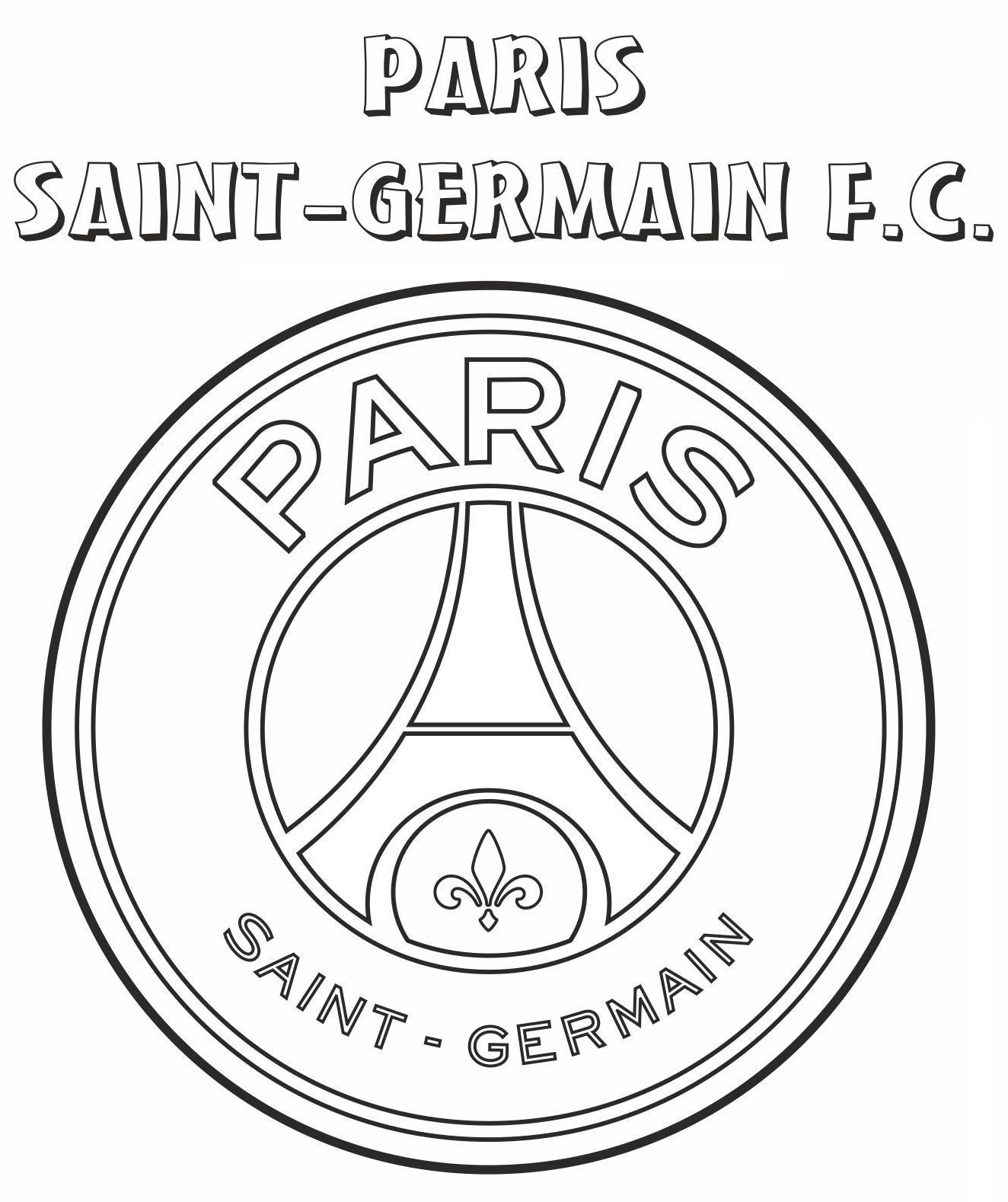 coloriage PSG Logo Paris Saint Germain FC
