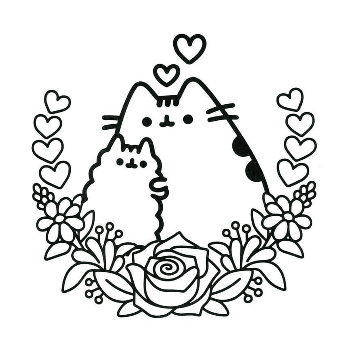 coloriage Pusheen the Cat and his friend