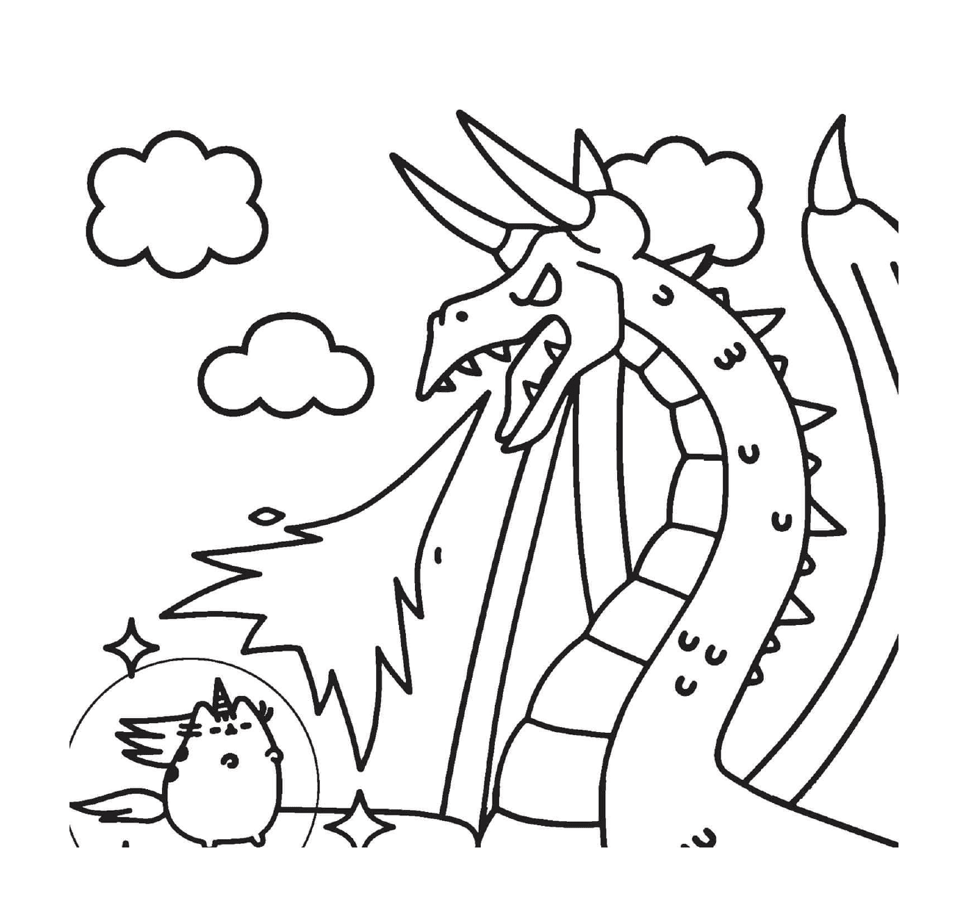 pusheen vs dragon