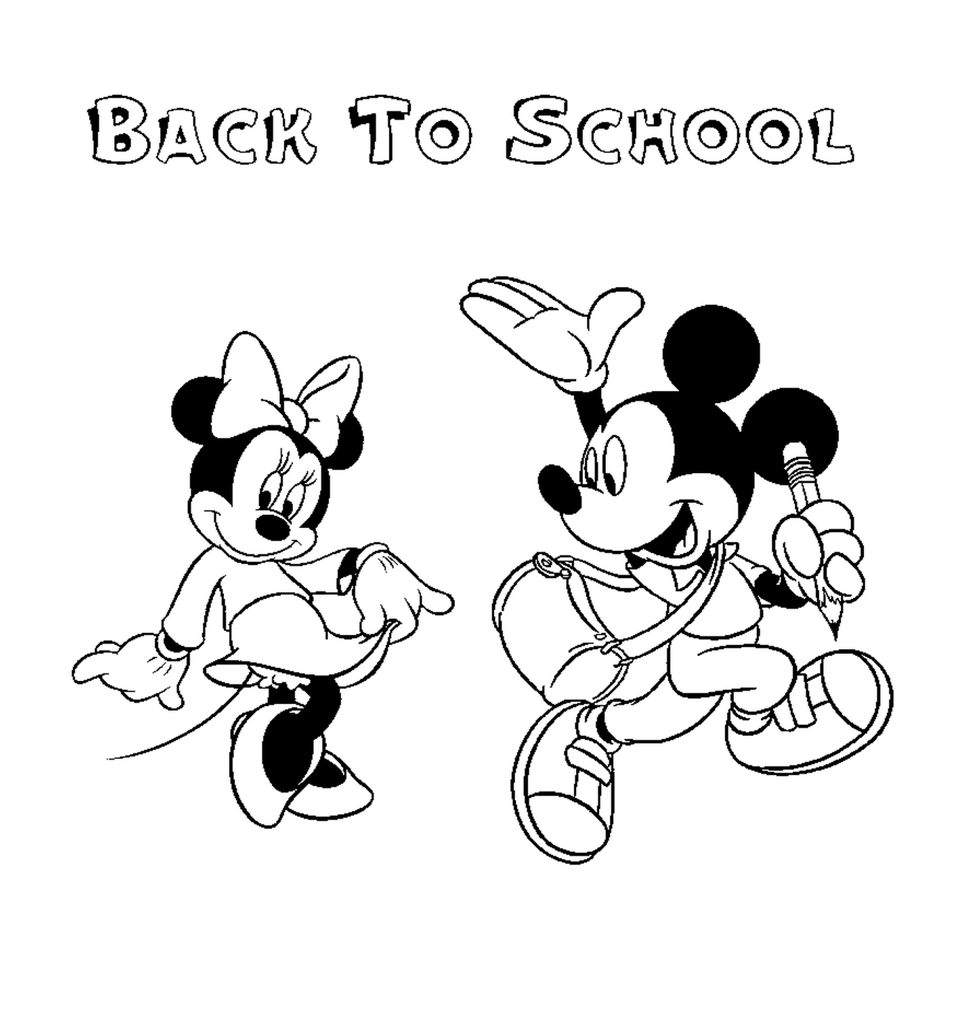 coloriage rentree scolaire disney mickey mouse