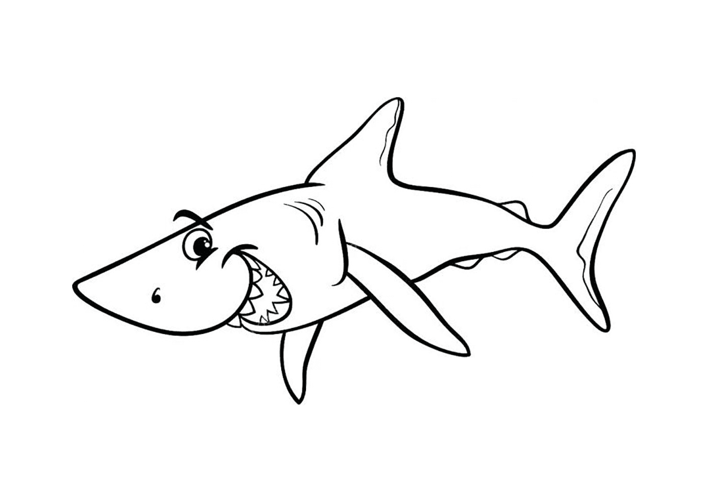 coloriage requin enfant souriant