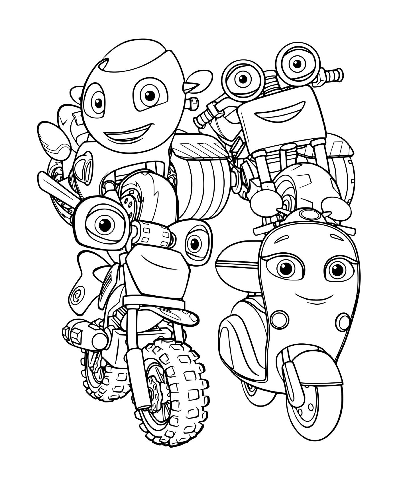 coloriage Ricky Zoom all characters kid