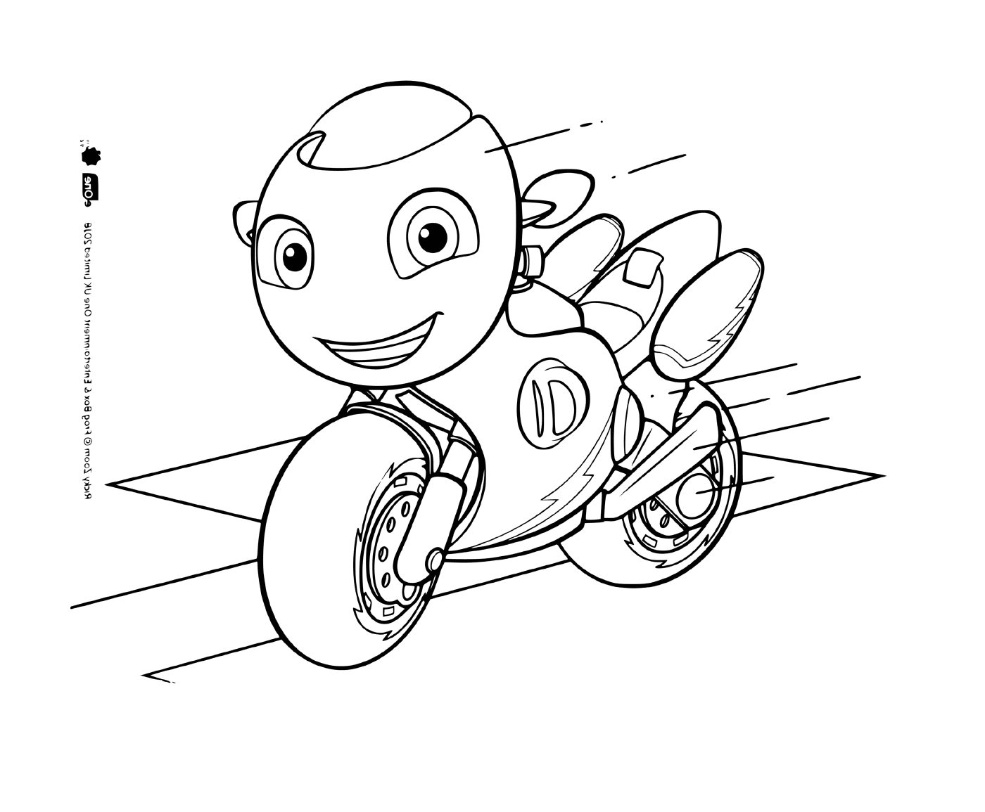 coloriage Ricky un petit scooter qui aime la vitesse