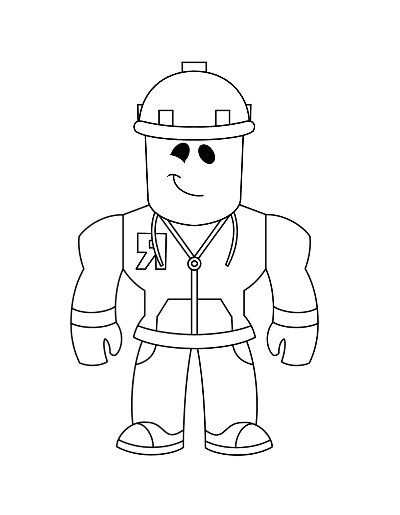 coloriage roblox doing construction