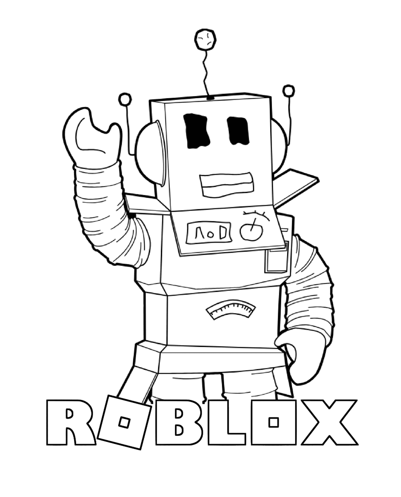 coloriage Robot saying hi from Roblox