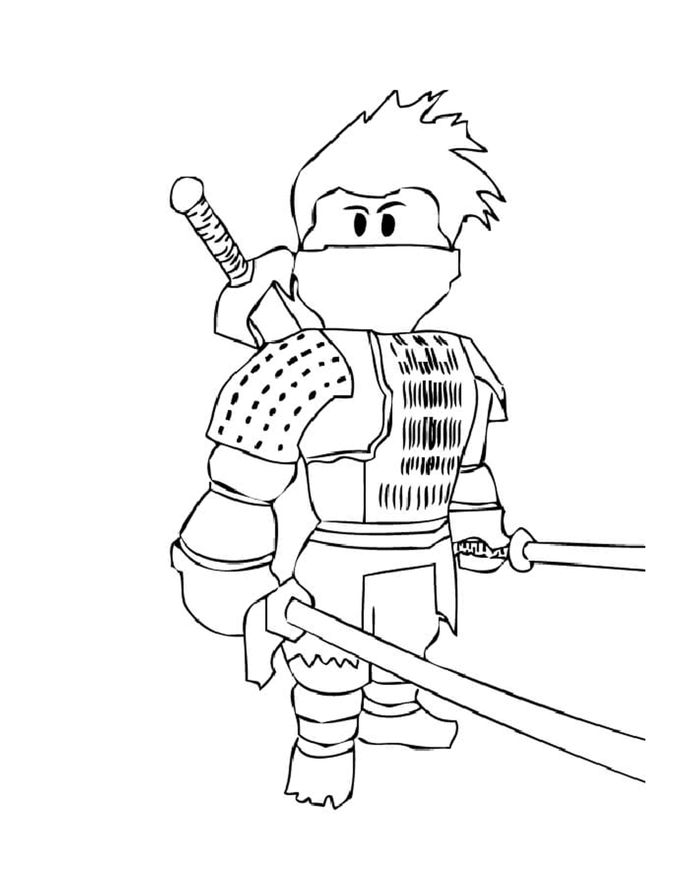 coloriage ninja roblox epee argent