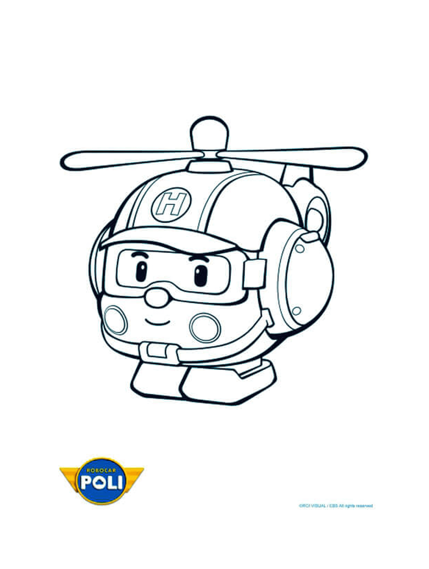 coloriage helicoptere robocar poli
