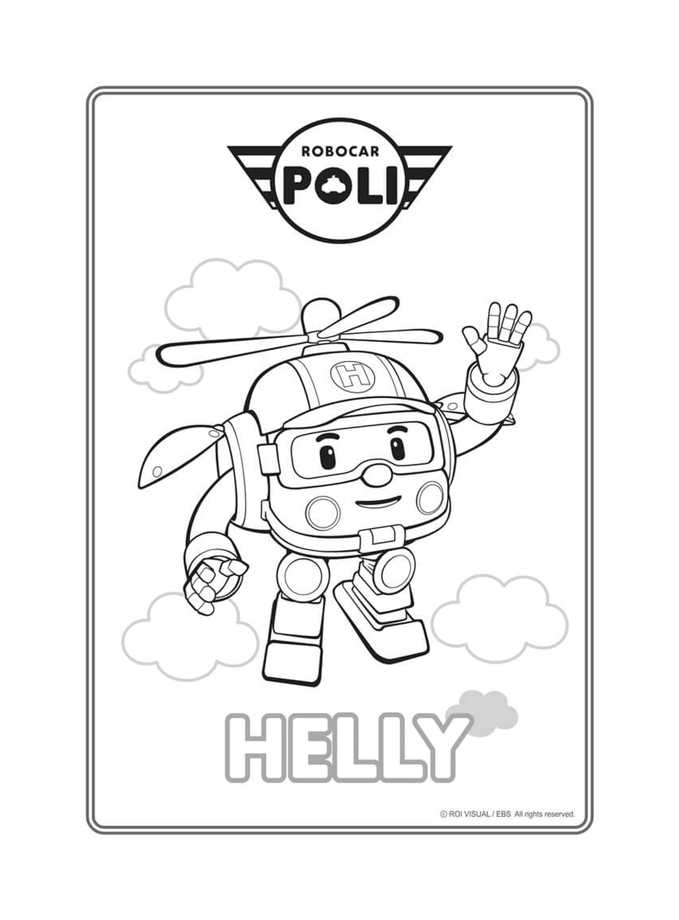 coloriage helly robocar poli helicoptere