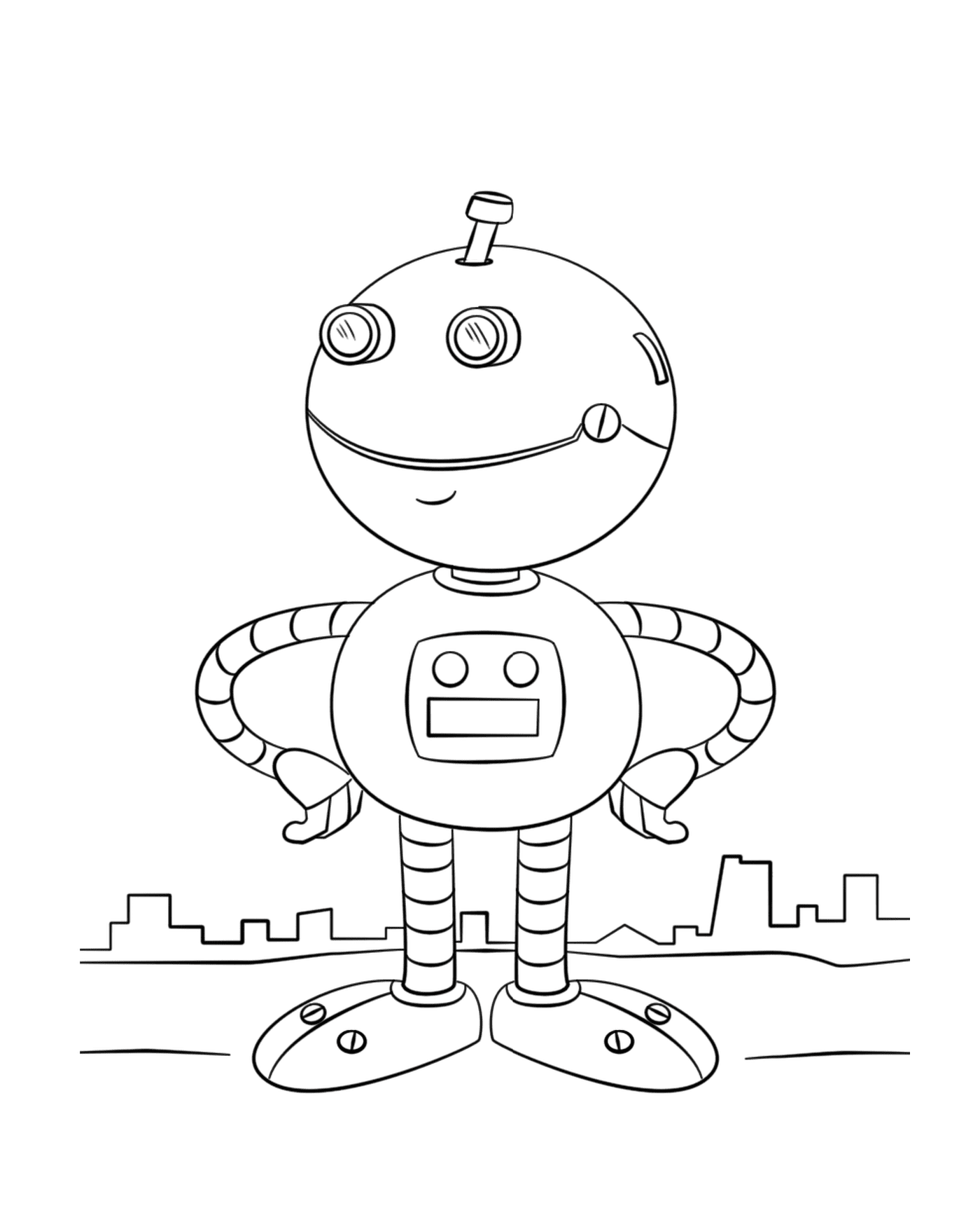 coloriage cute cartoon robot par Lena London