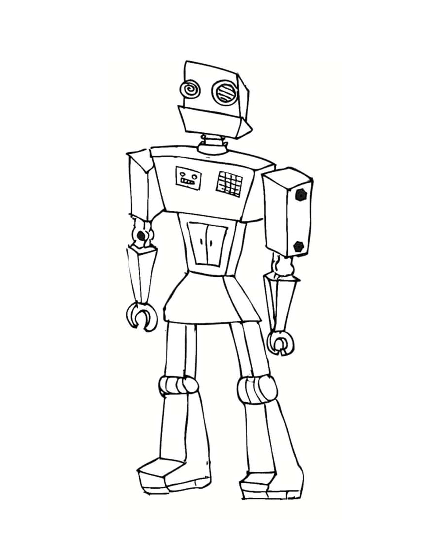 coloriage robot ancien debout