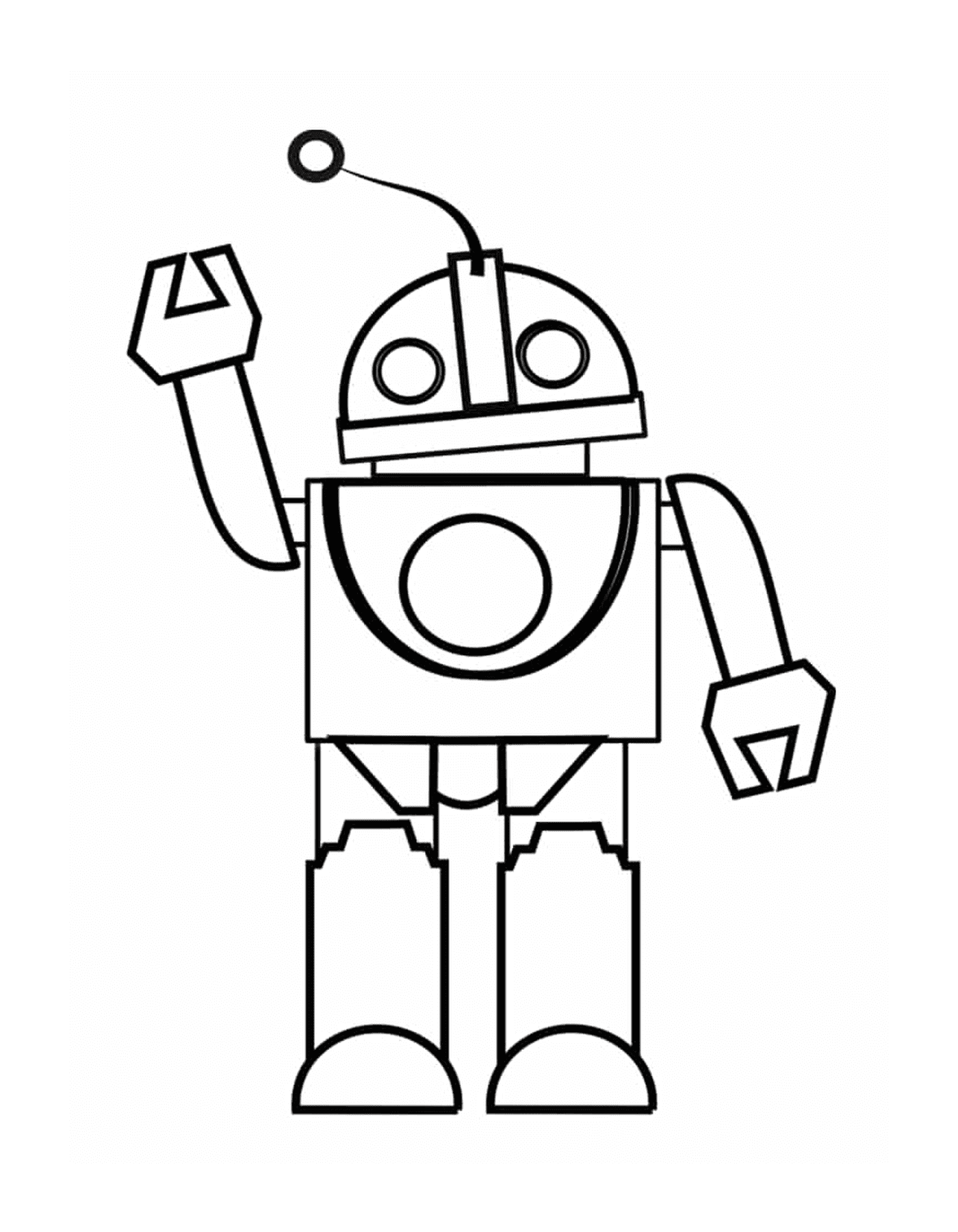 coloriage robot android te salut