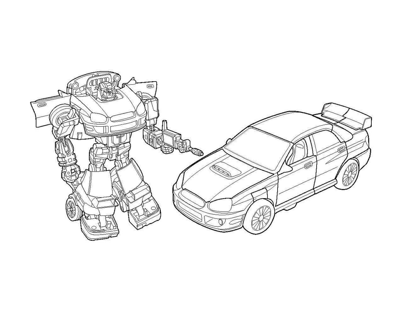 coloriage robot car poli
