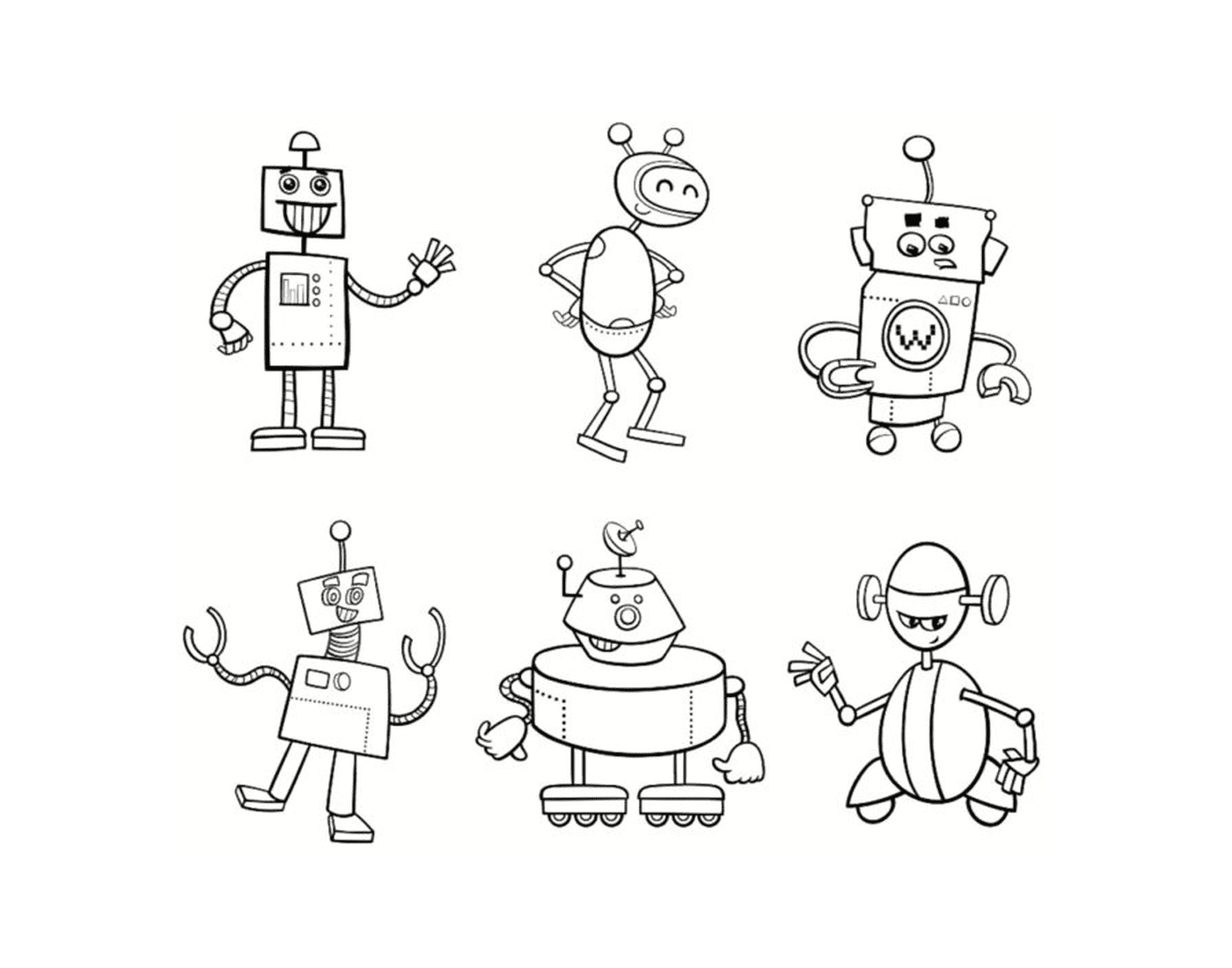 coloriage famille de robots
