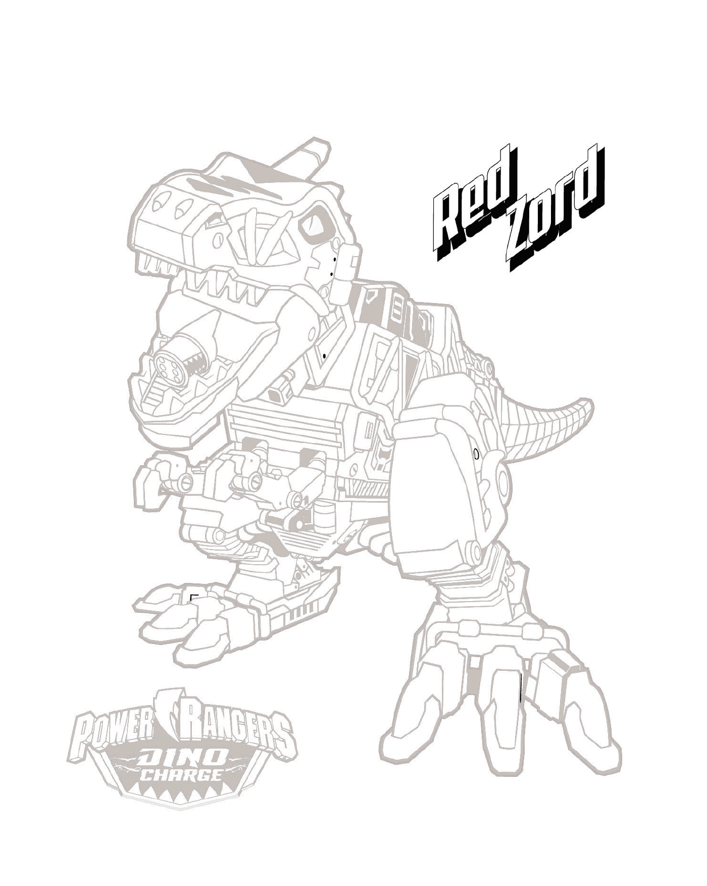 coloriage robot.Robot Dinosaure Red Zord de Power Rangers Dino Charge
