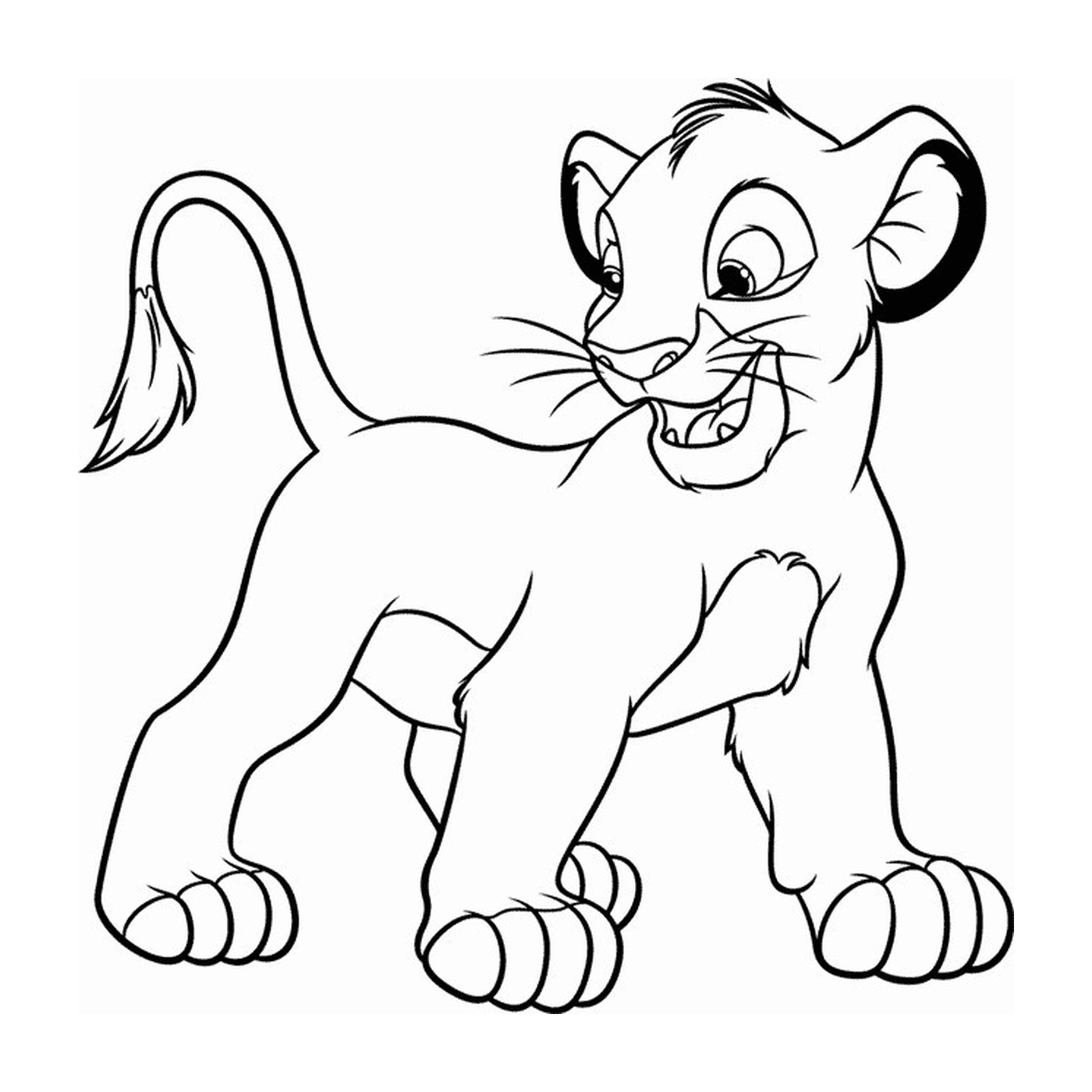 coloriage le roi lion simba joyeux