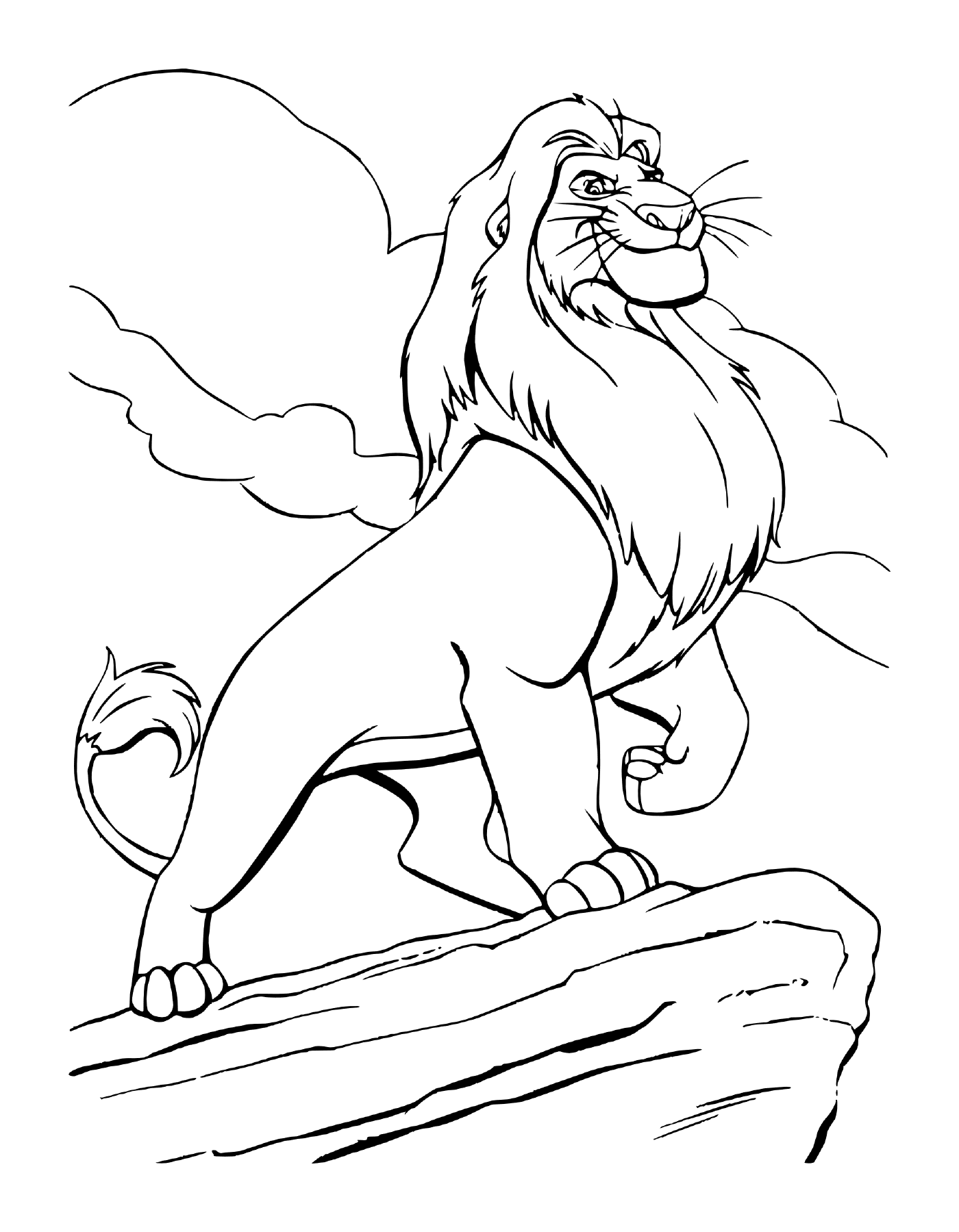 coloriage mufasa du film le roi lion