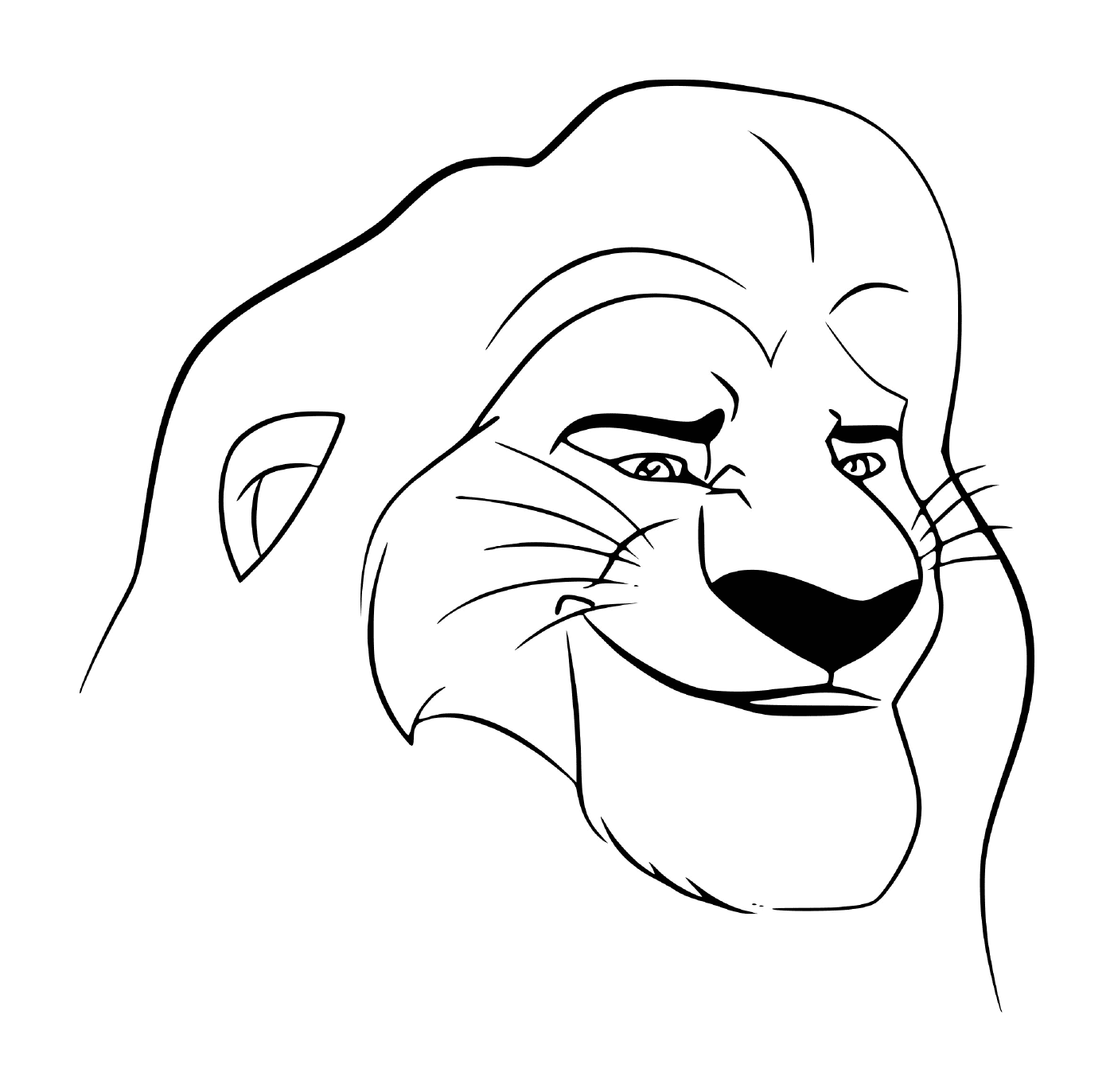 coloriage visage mufasa roi lion