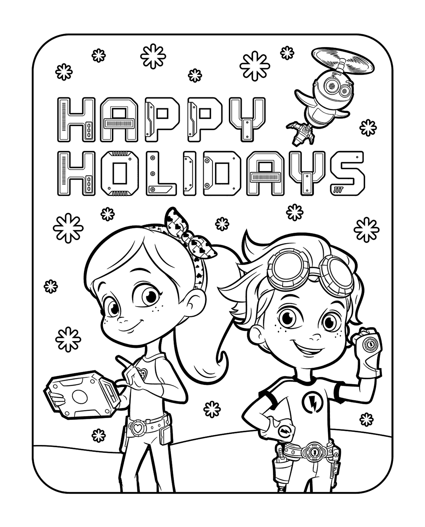 coloriage Happy Holidays with Rusty Rivets