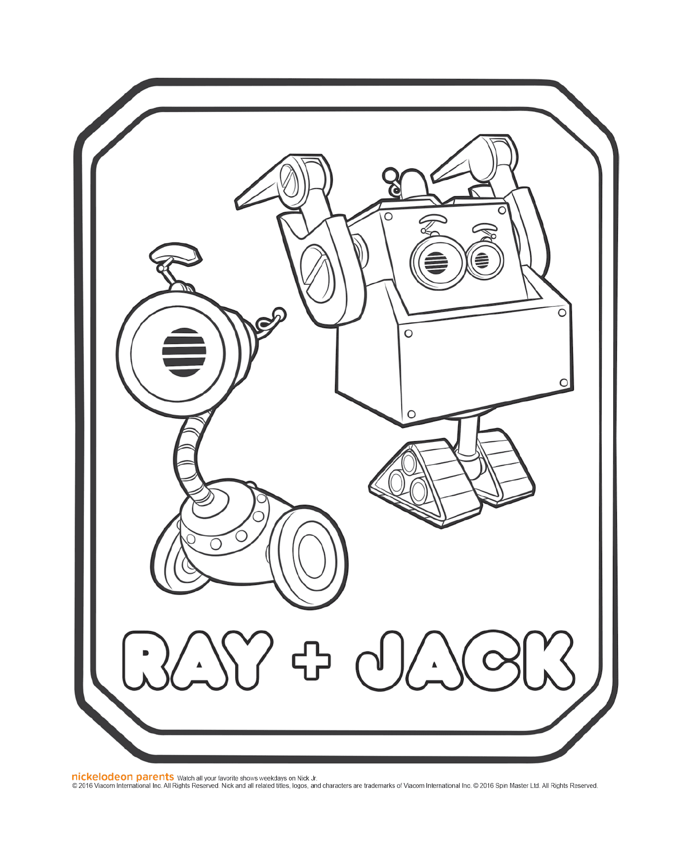 coloriage Rusty Rivets Ray and Jack Coloring Page