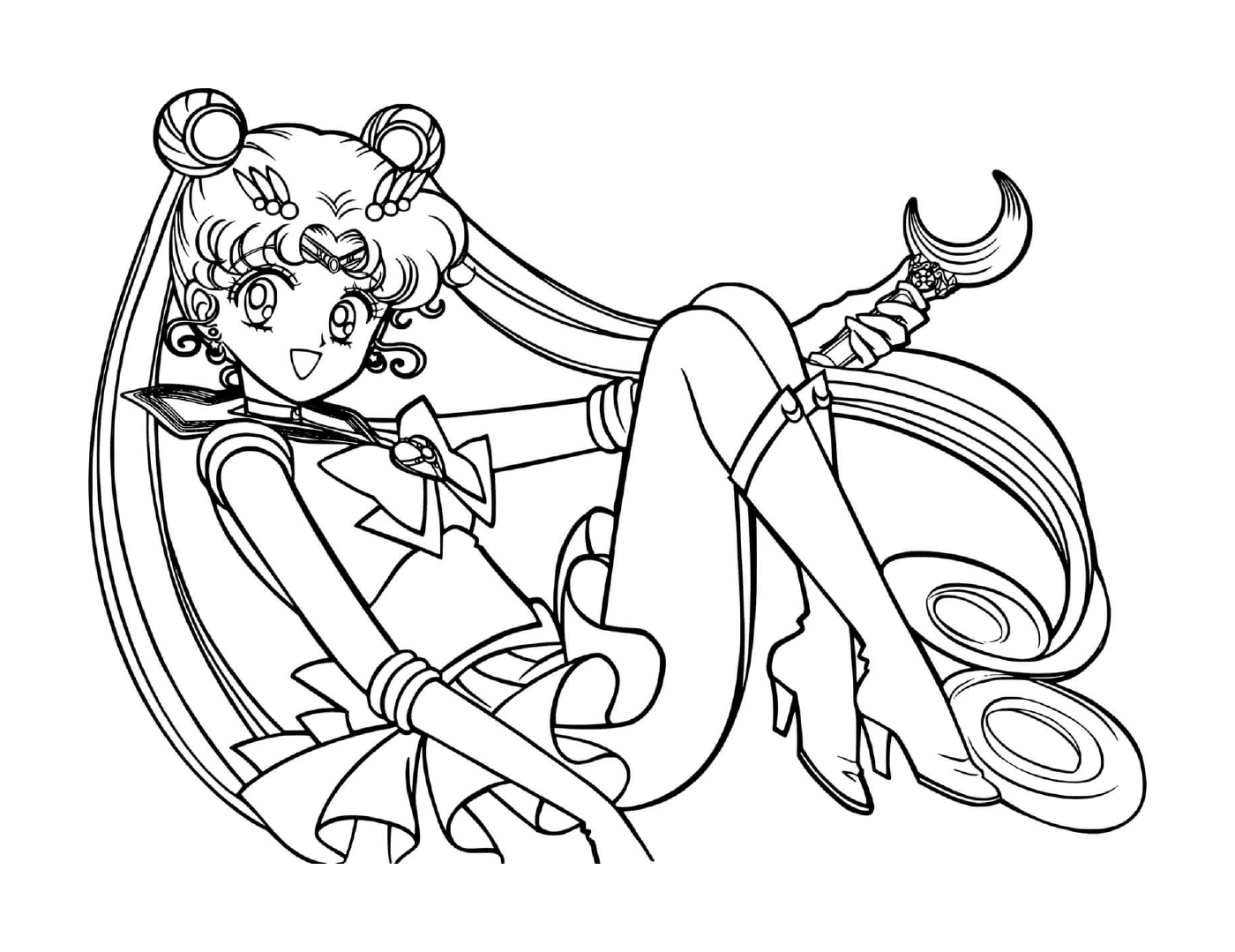 coloriage Sailor Moon girl princess