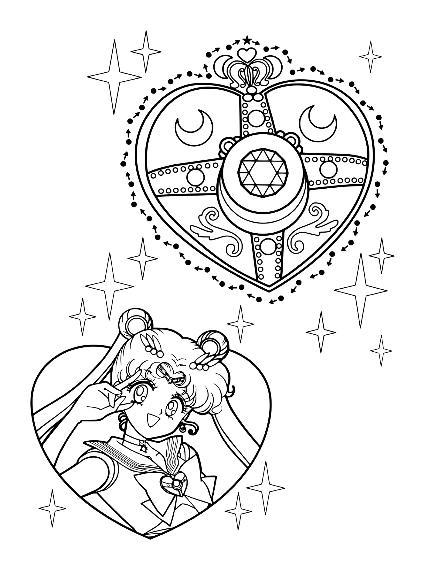 coloriage Sailor Moon Hearts