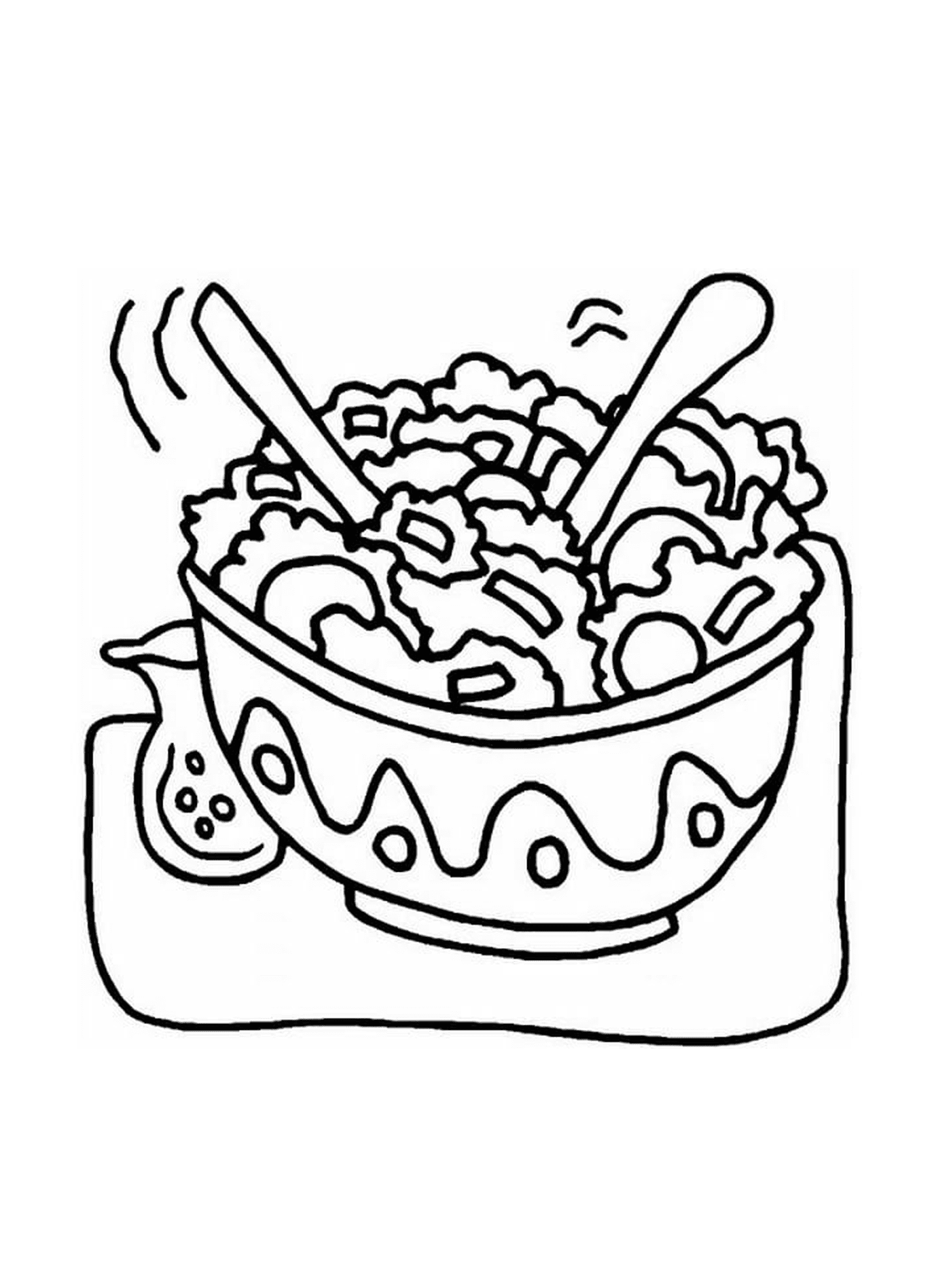 coloriage bol de salade et legumes
