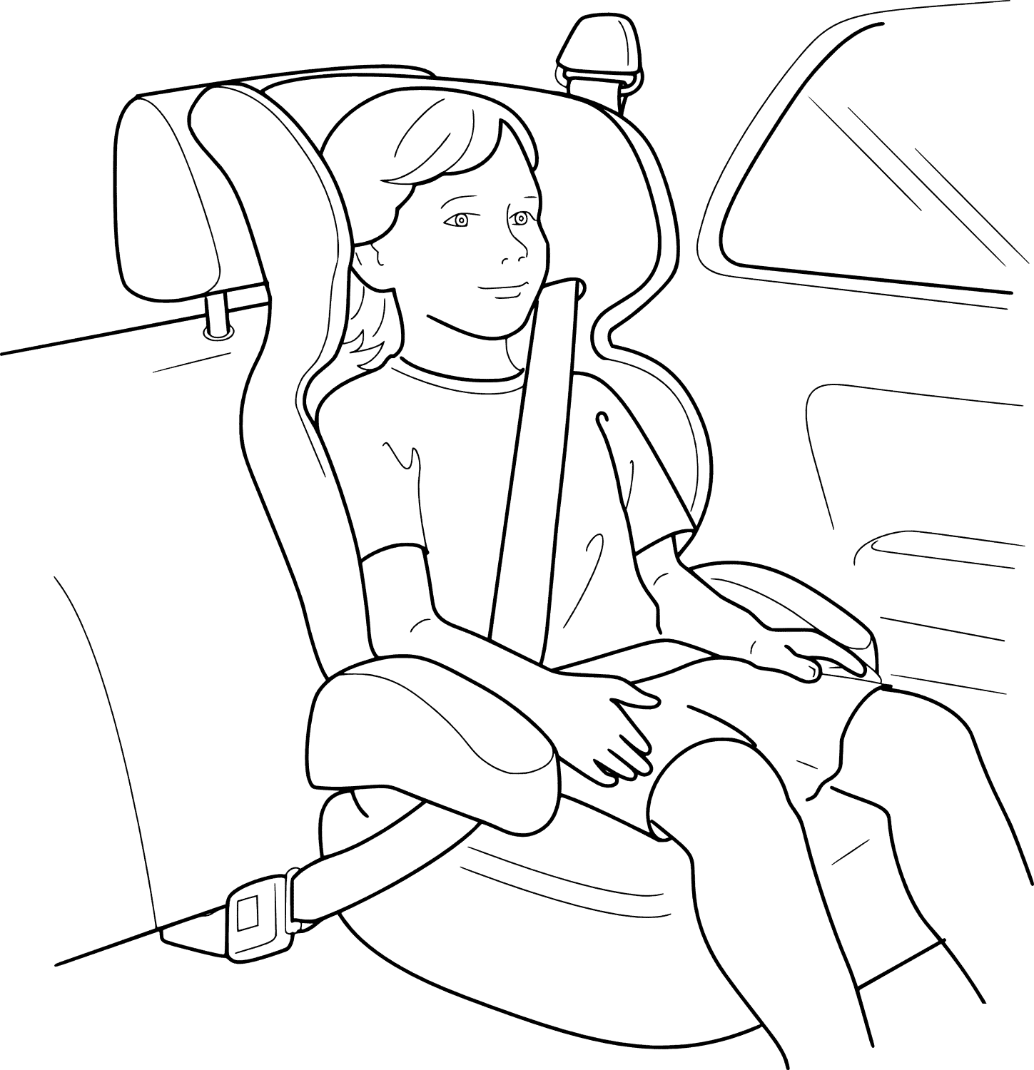 coloriage boucler la ceinture pour la securite voiture enfant