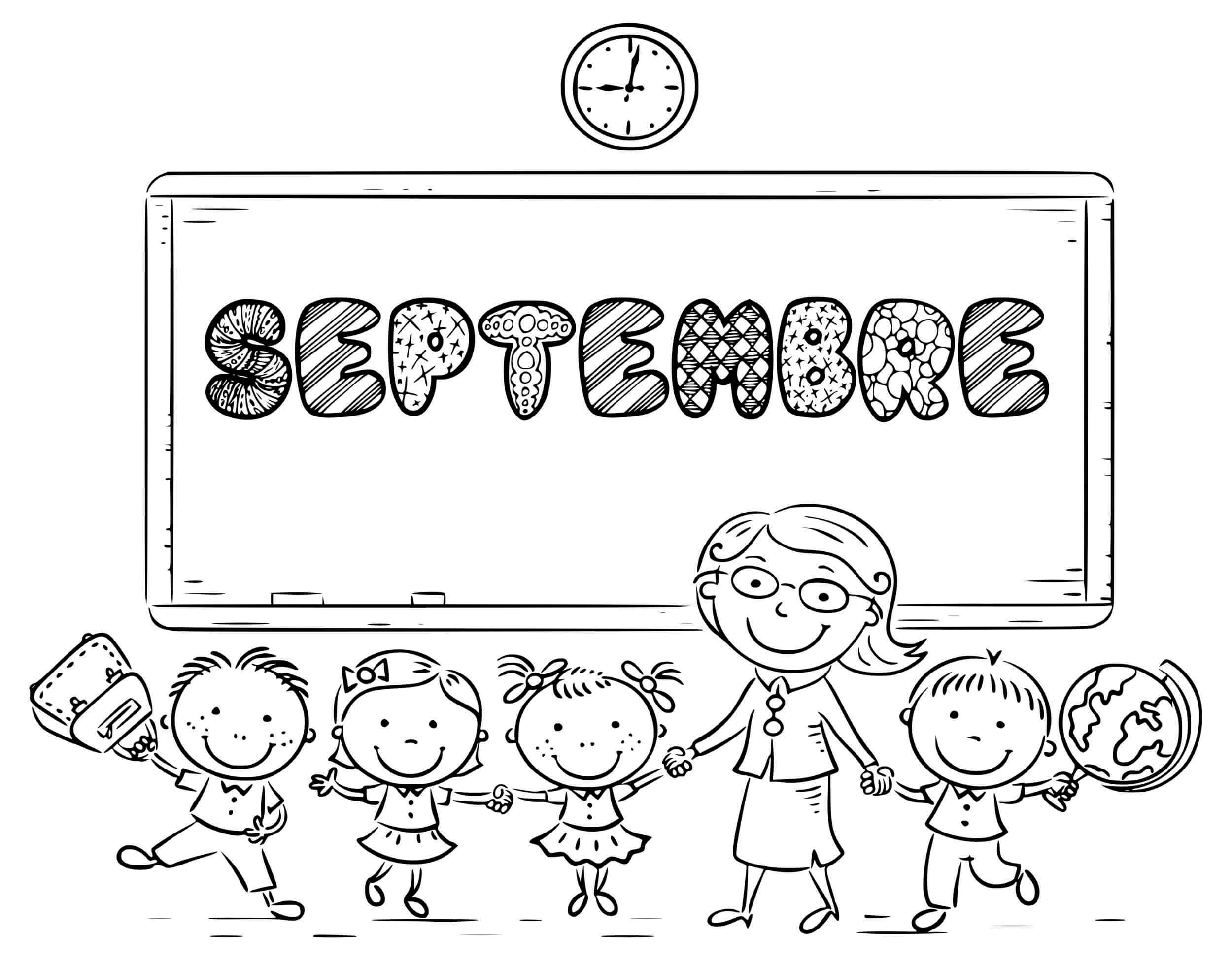 coloriage septembre ecole classe maternelle scolaire