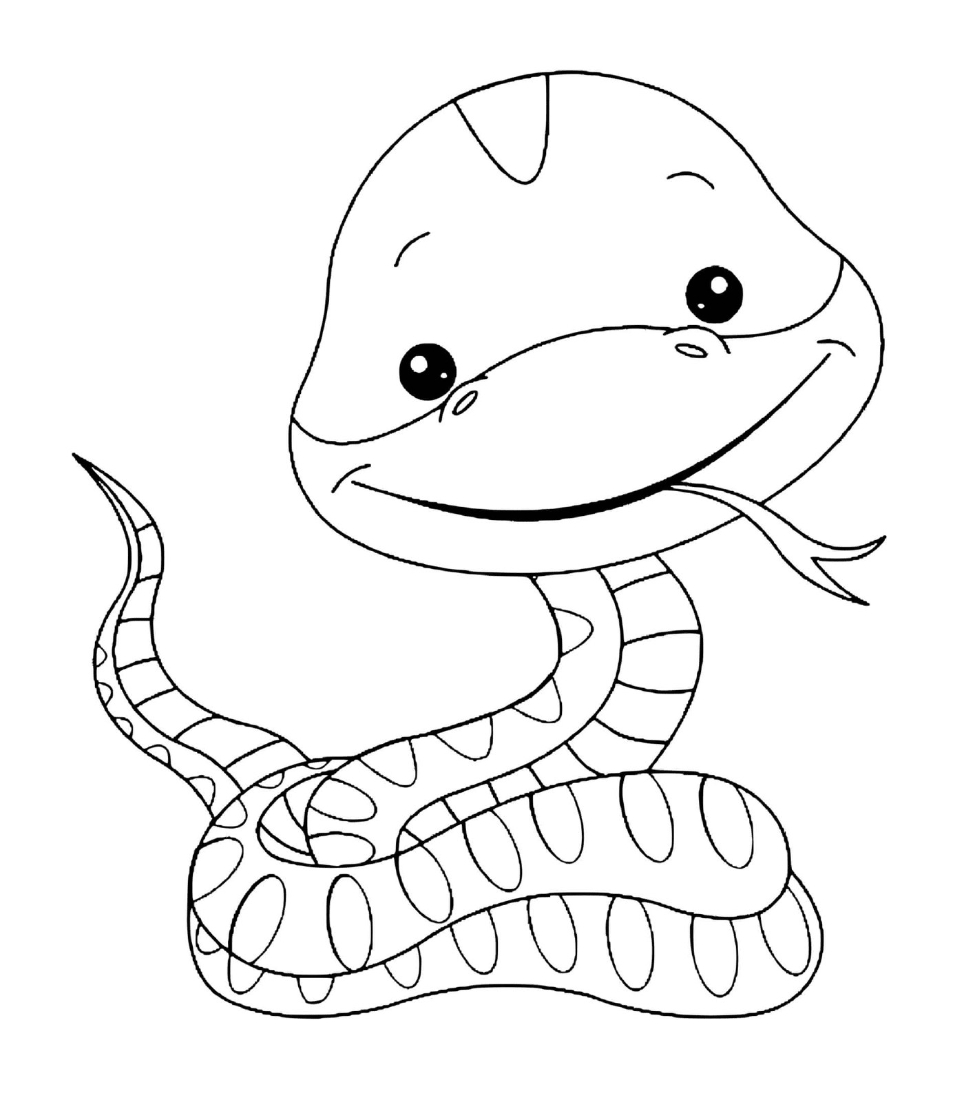 coloriage serpent facile pour enfants