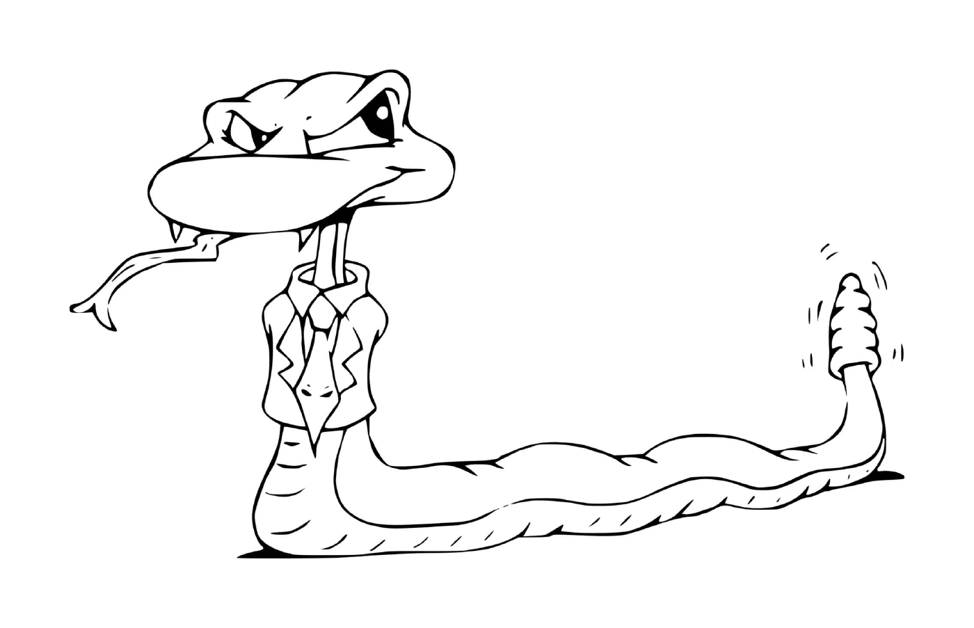 coloriage serpent avec cravate