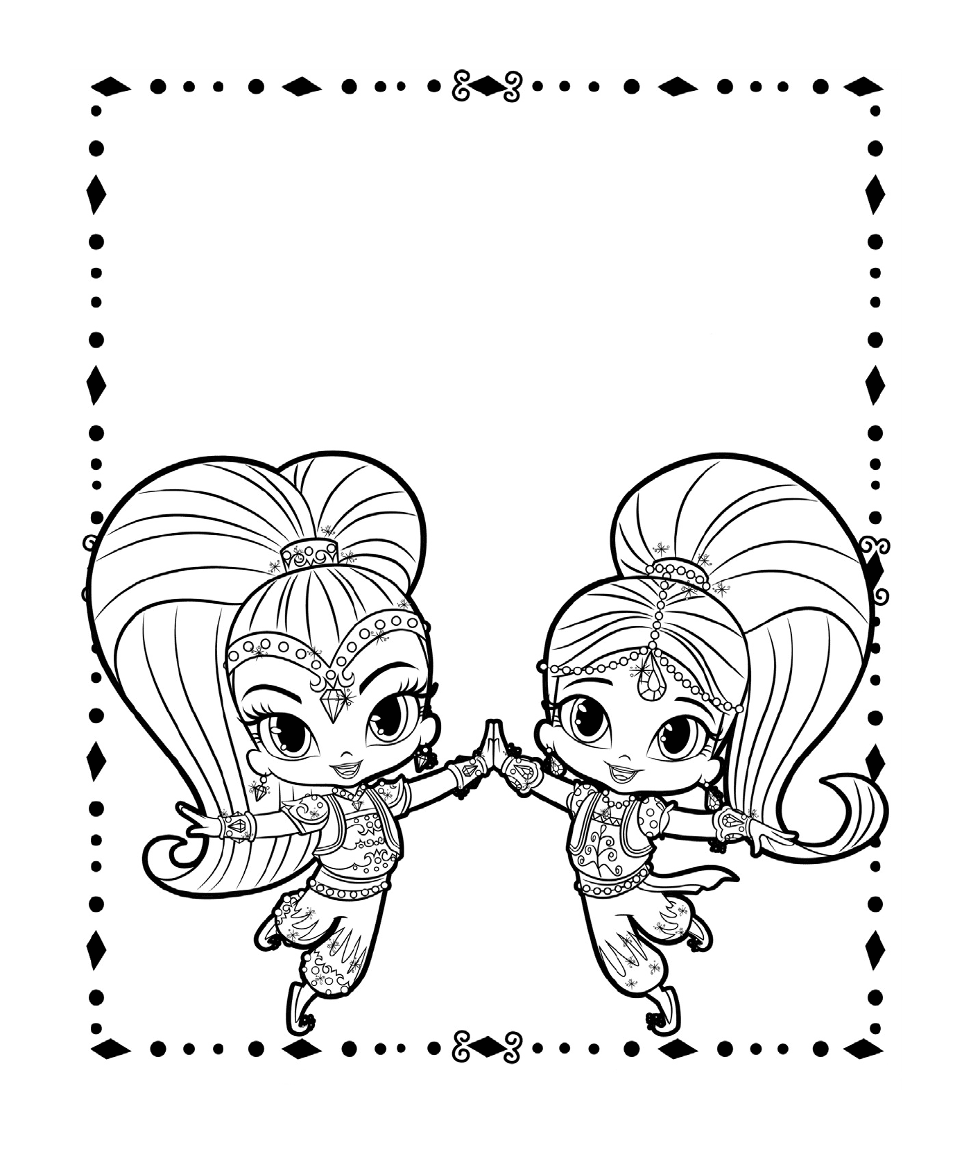 coloriage shimmer et shine Cute Genies