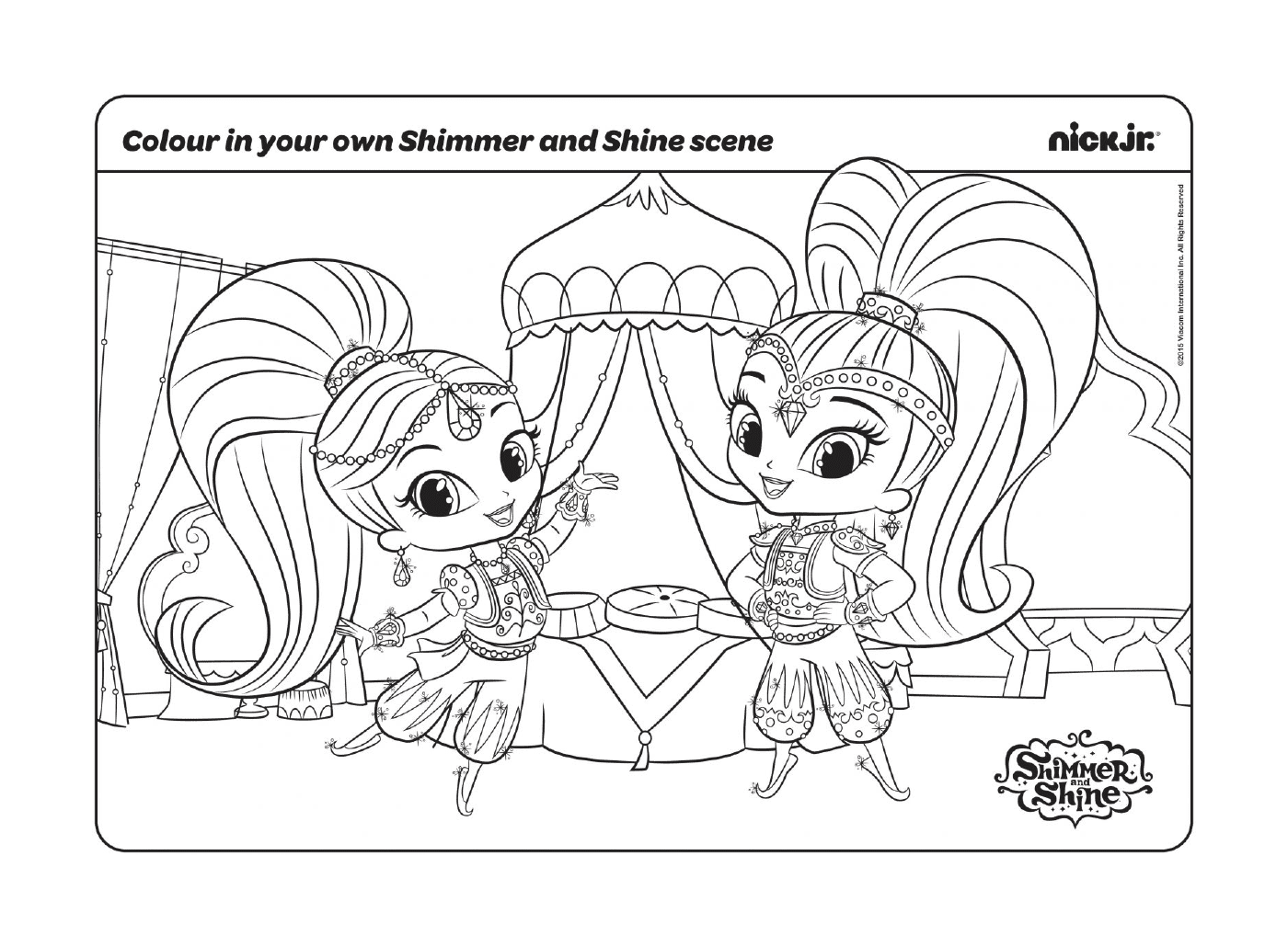 shimmer et shine Fun with Colouring Page