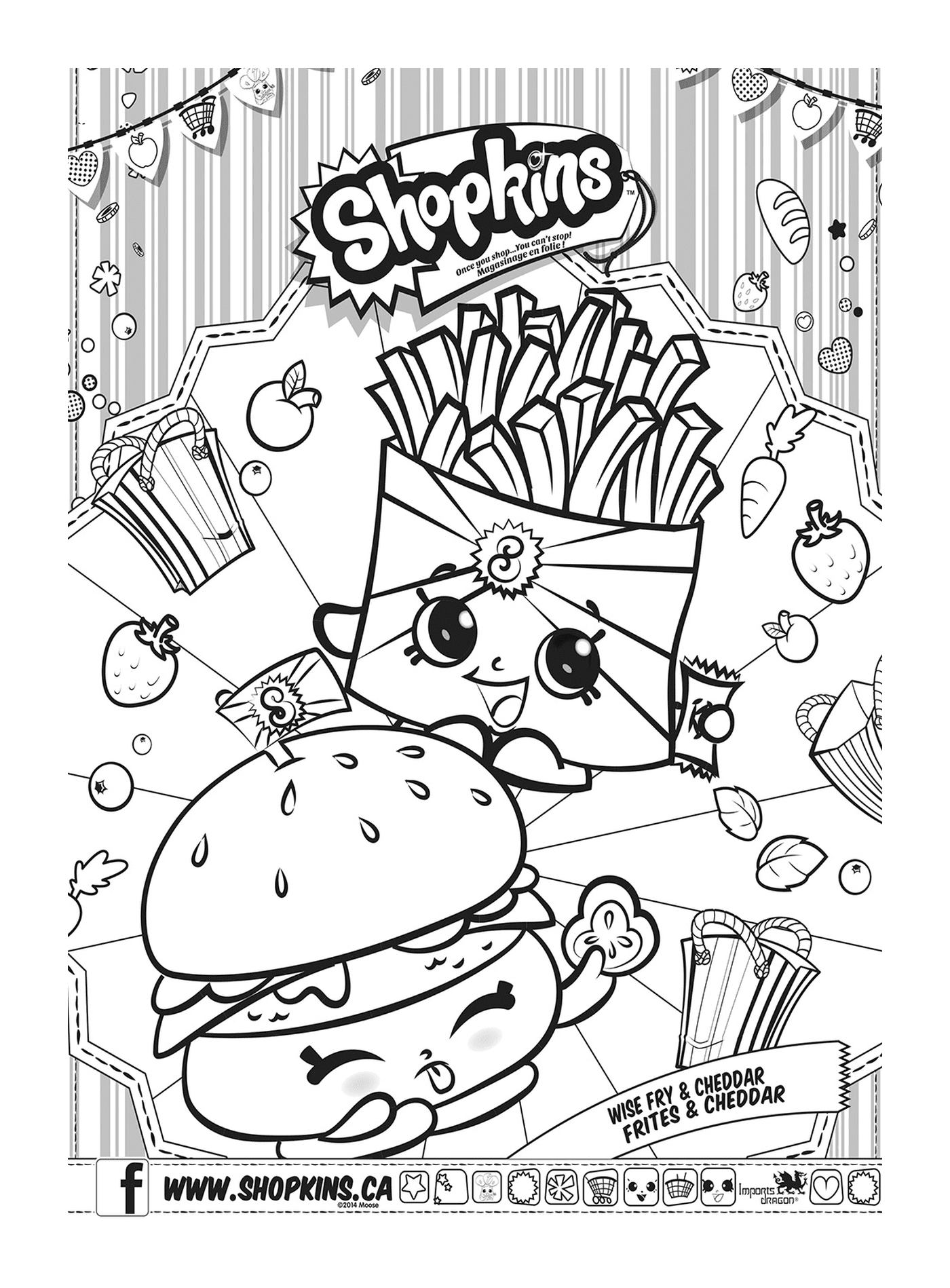 coloriage shopkins wise fry cheddar