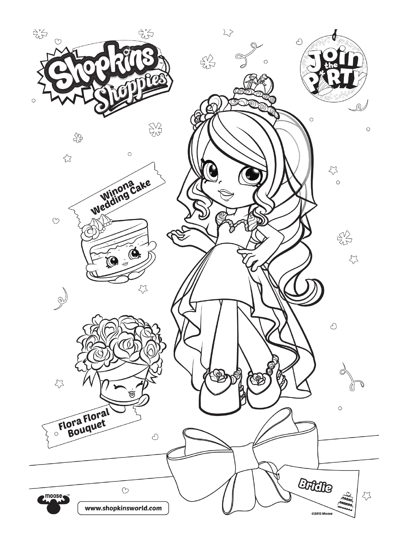 coloriage shopkins shoppies join the party Winona Wedding Cake Flora Floral Bouquet