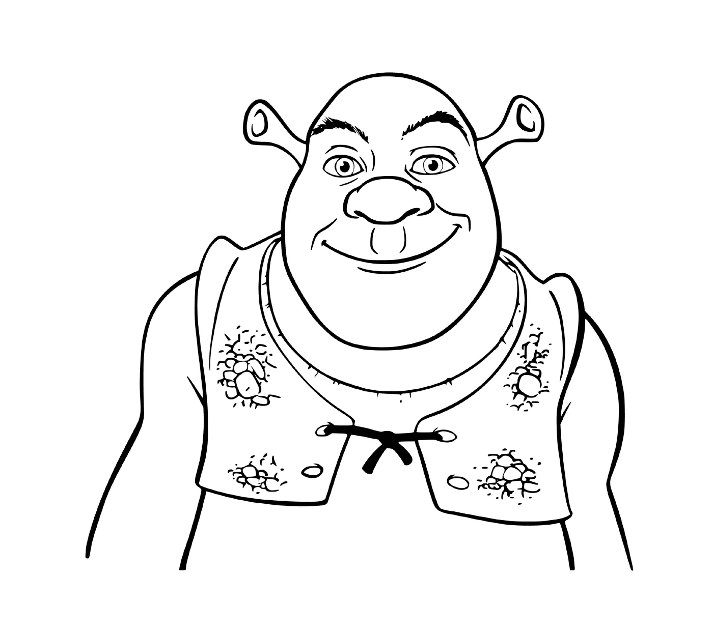 coloriage shrek ogre heureux