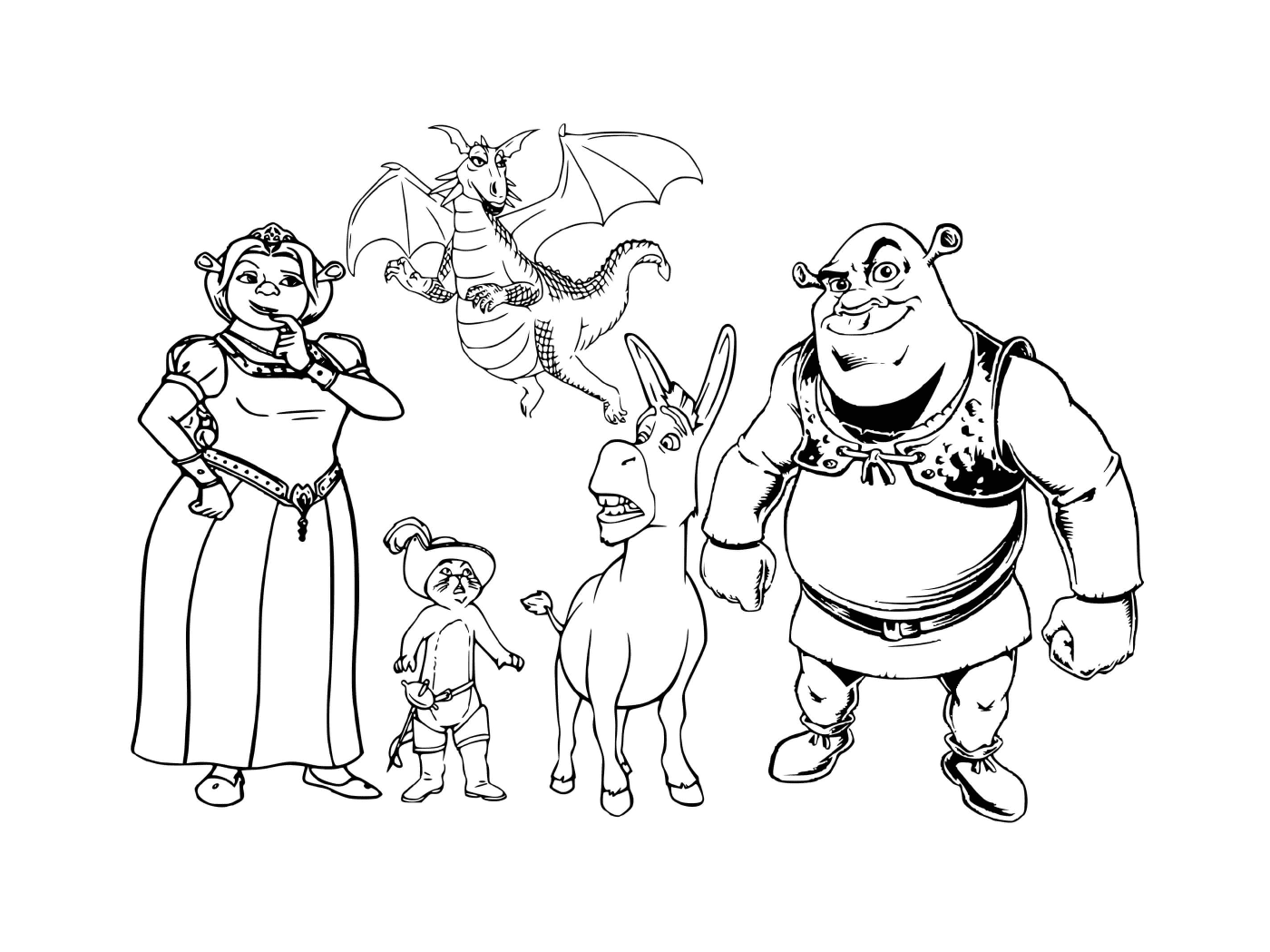 coloriage Personnages DreamWorks Shrek