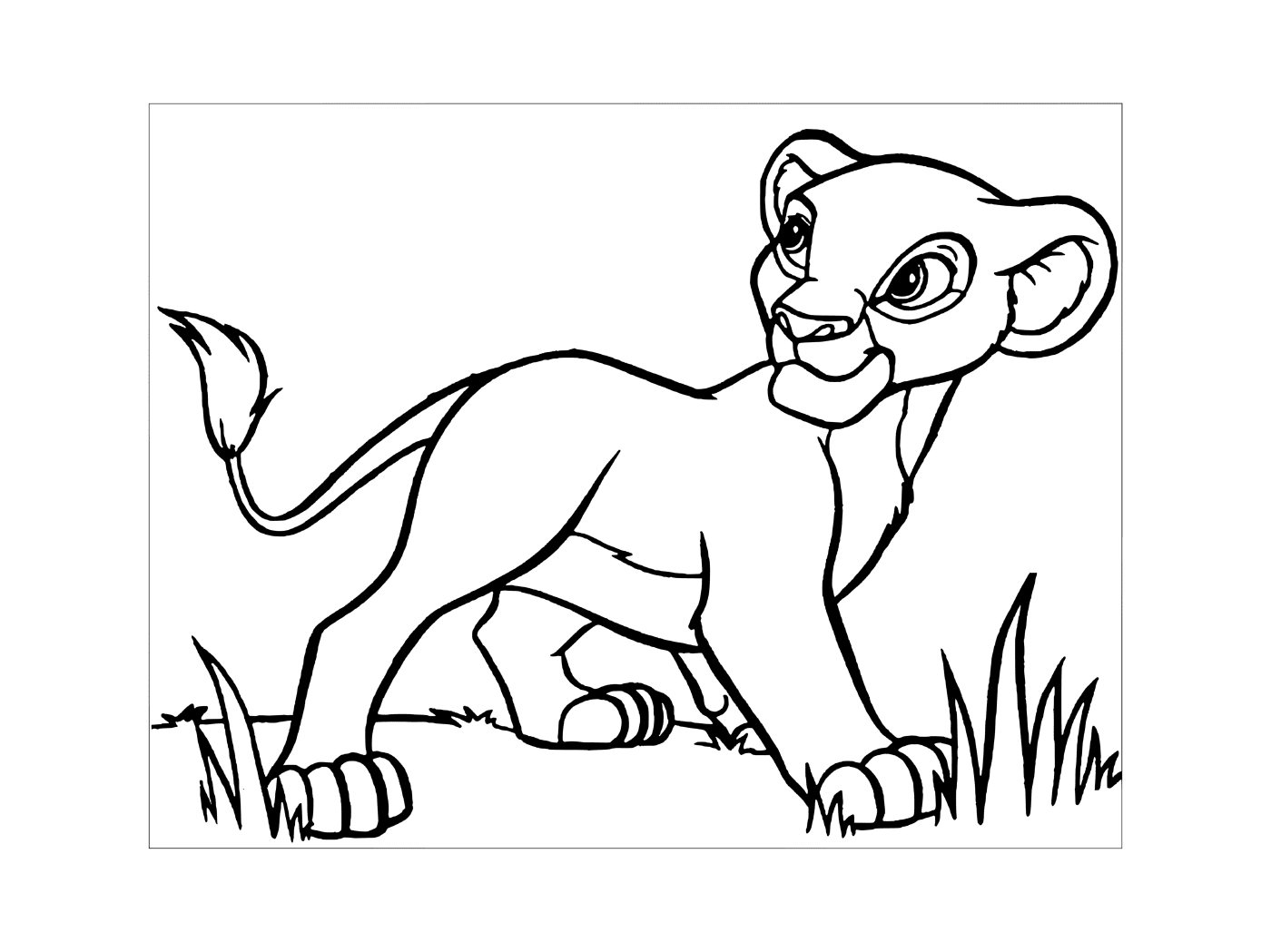 coloriage simba dans le roi lion 3 hakuna matata