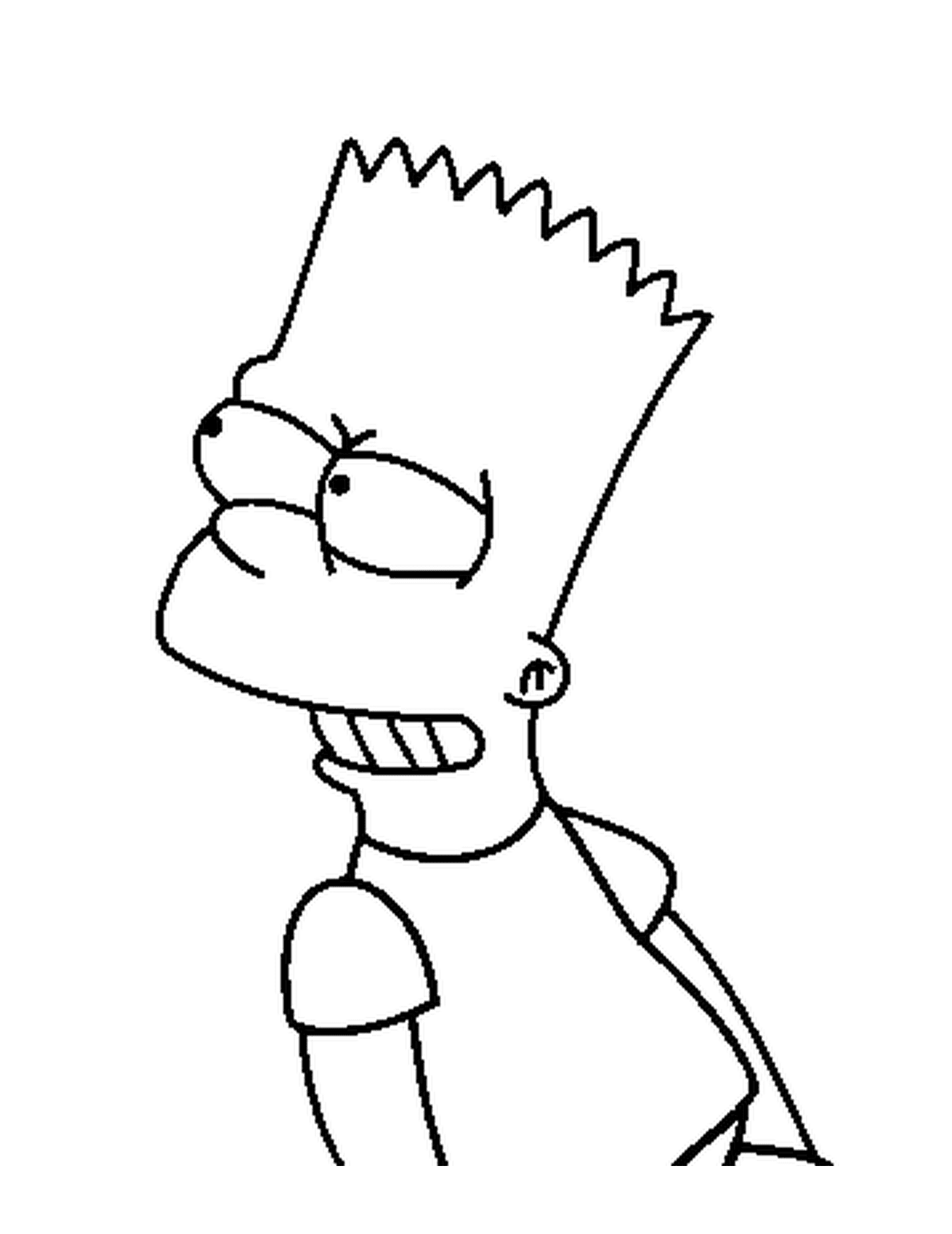 coloriage Bart avec un sourire mesquin