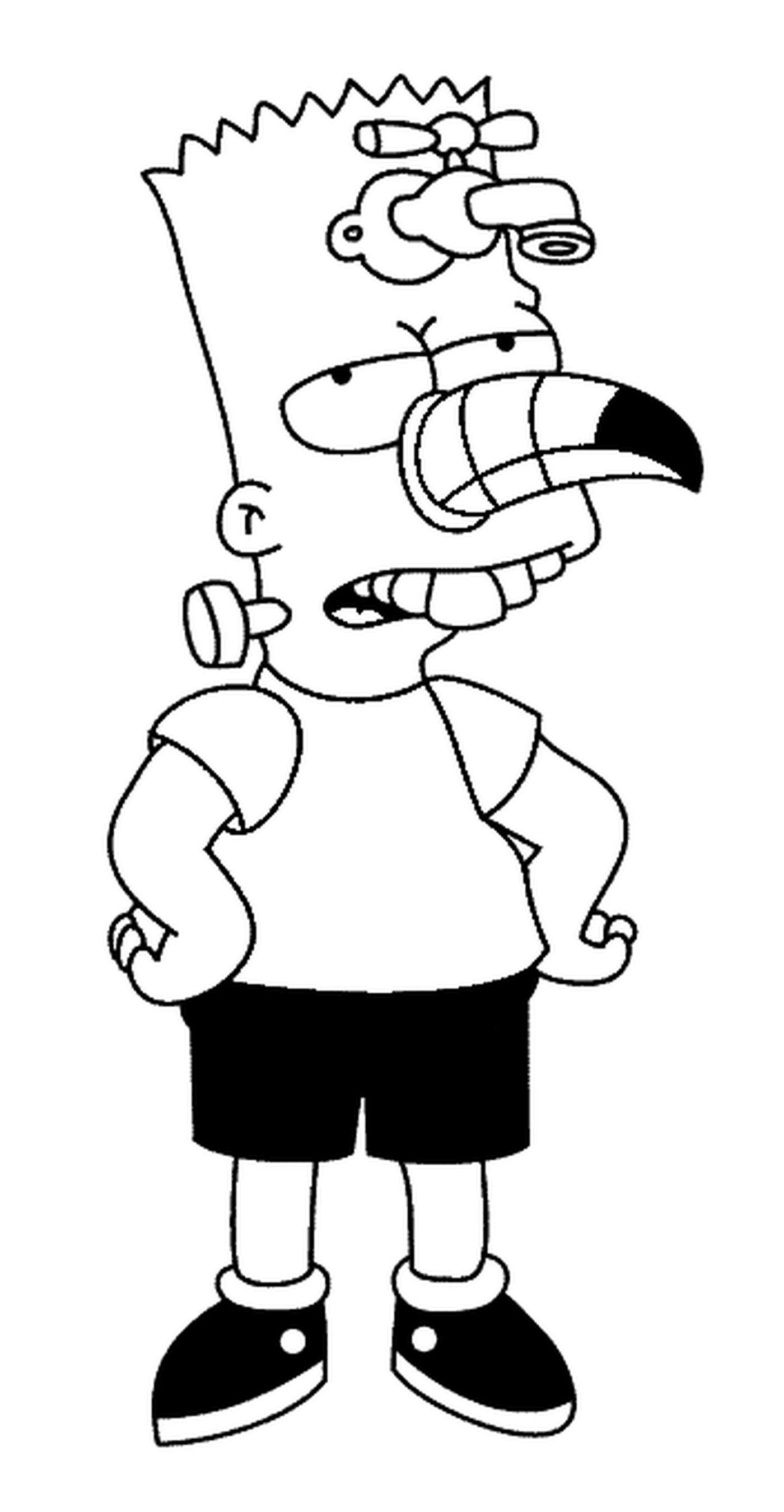 coloriage Bart Simpson en monstre