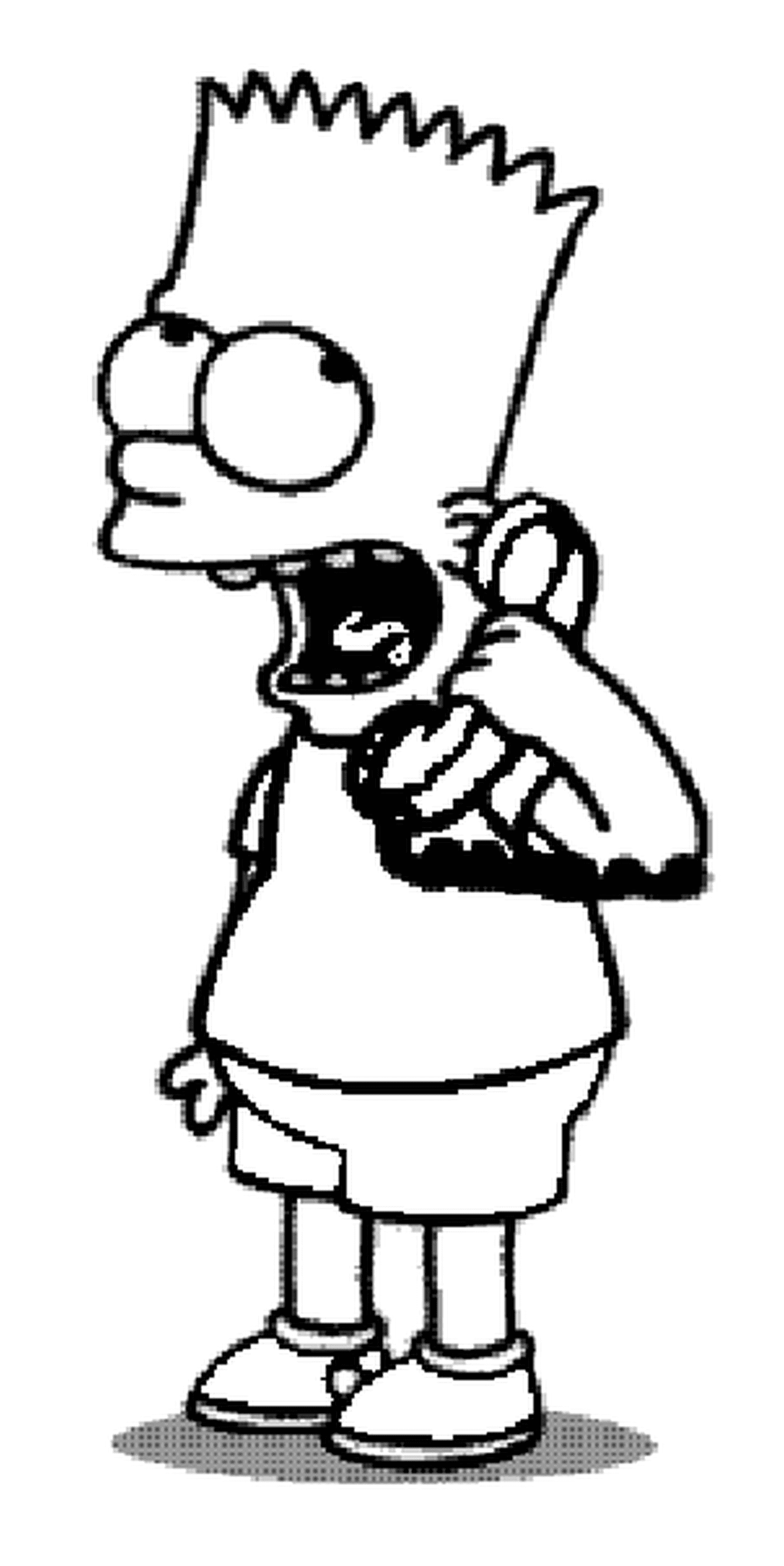 coloriage Bart Simpson au telephone