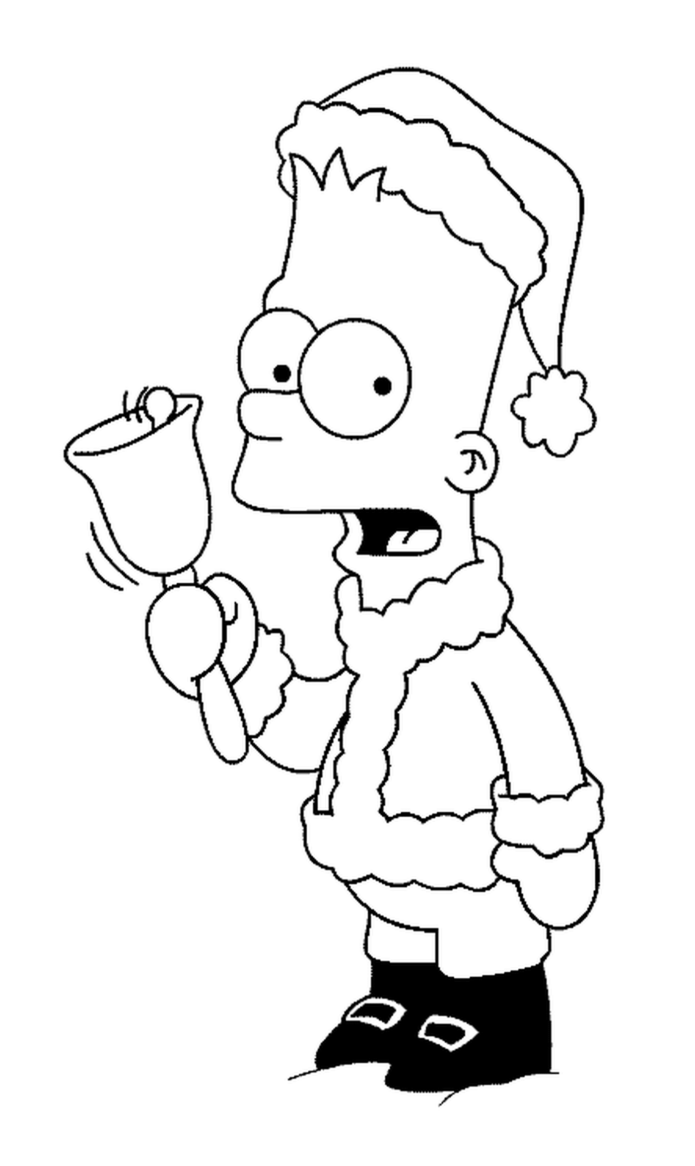 coloriage Bart Simpson en pere noel