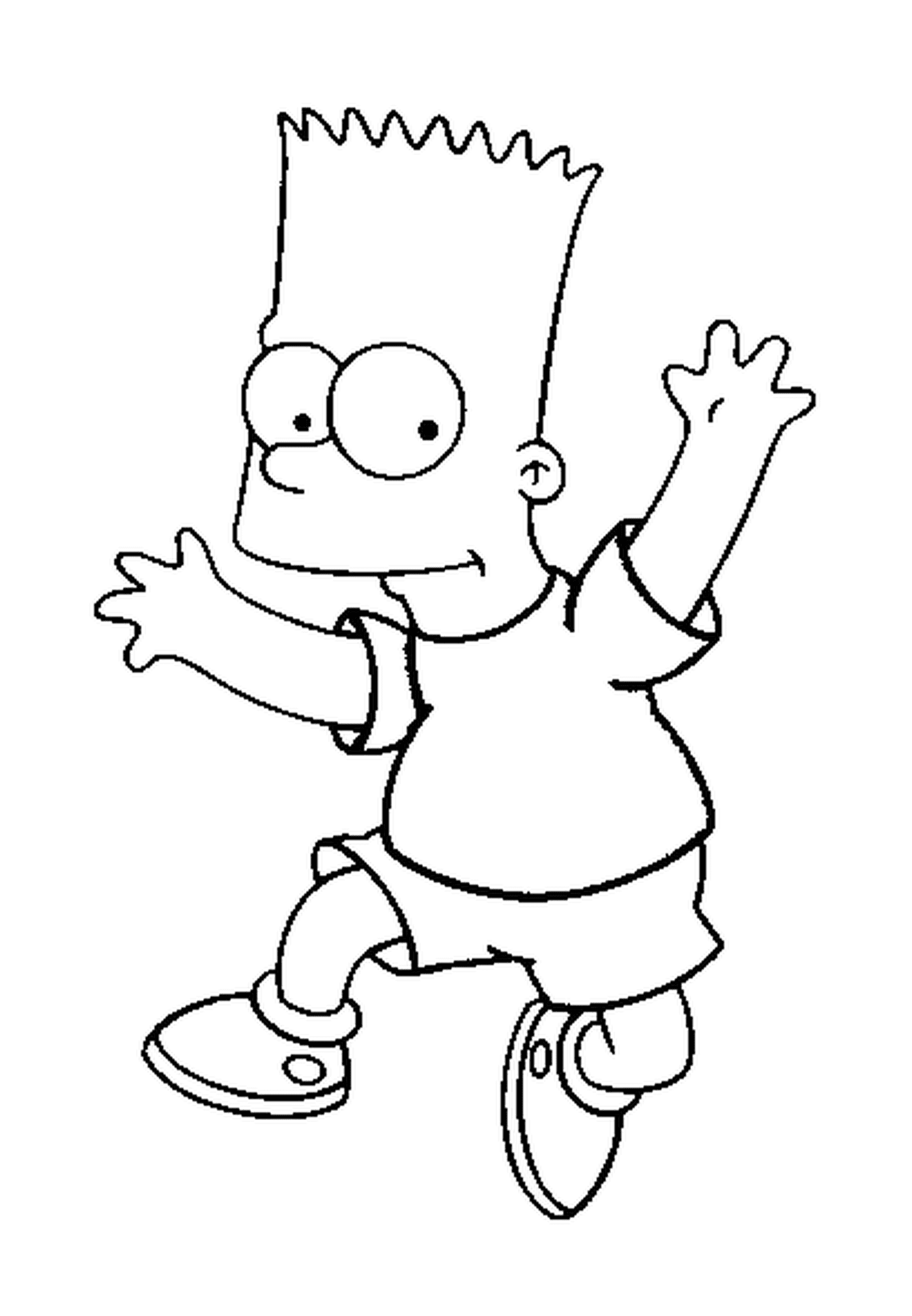 coloriage Bart saute en l air