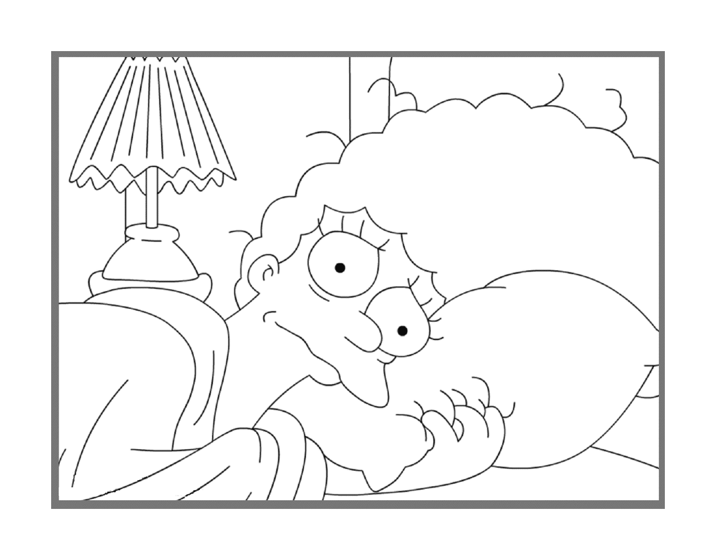 coloriage The simpsons Marge in bed
