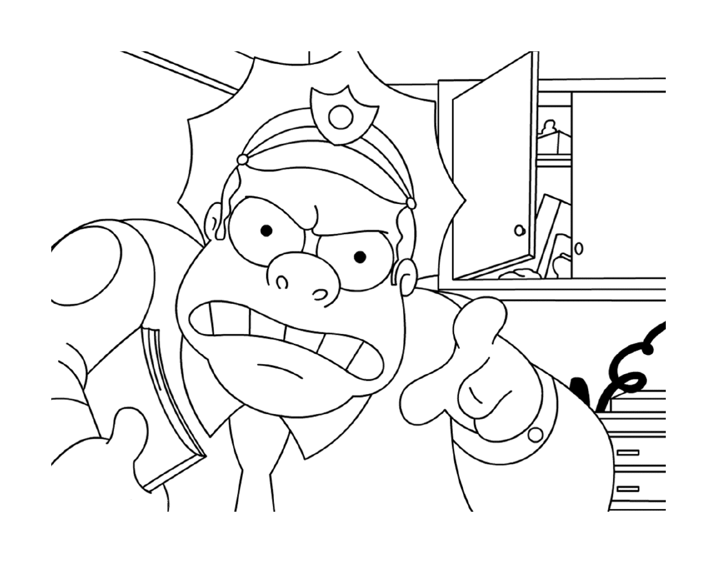 coloriage The simpsons Chief of the police