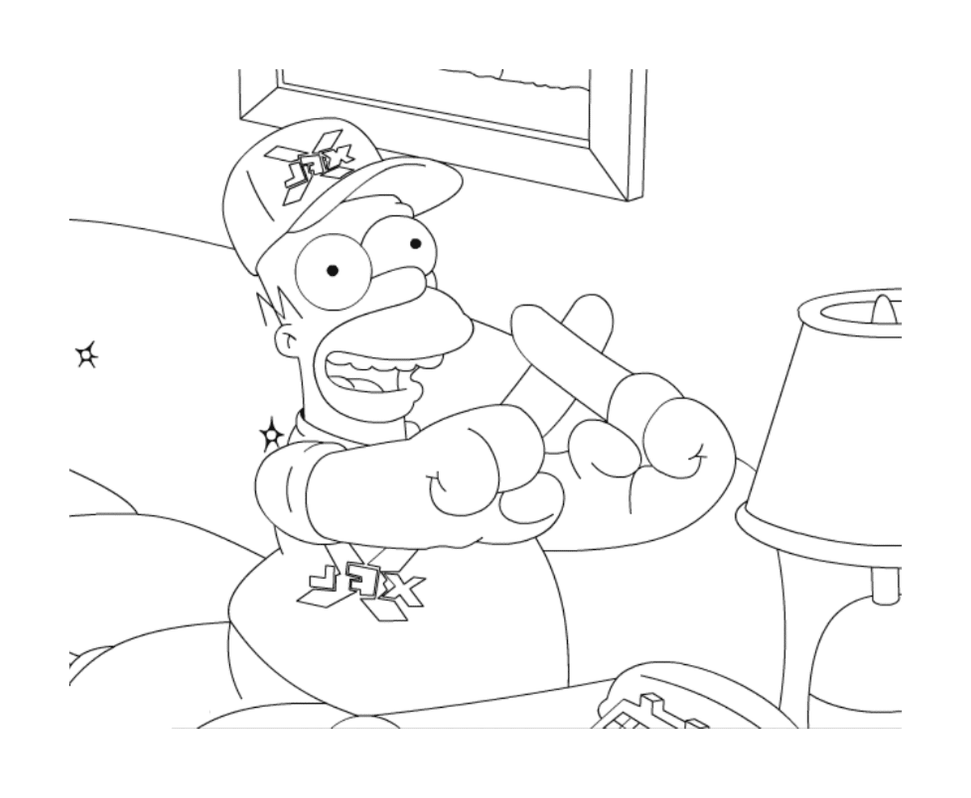coloriage The simpsons Homer XFL