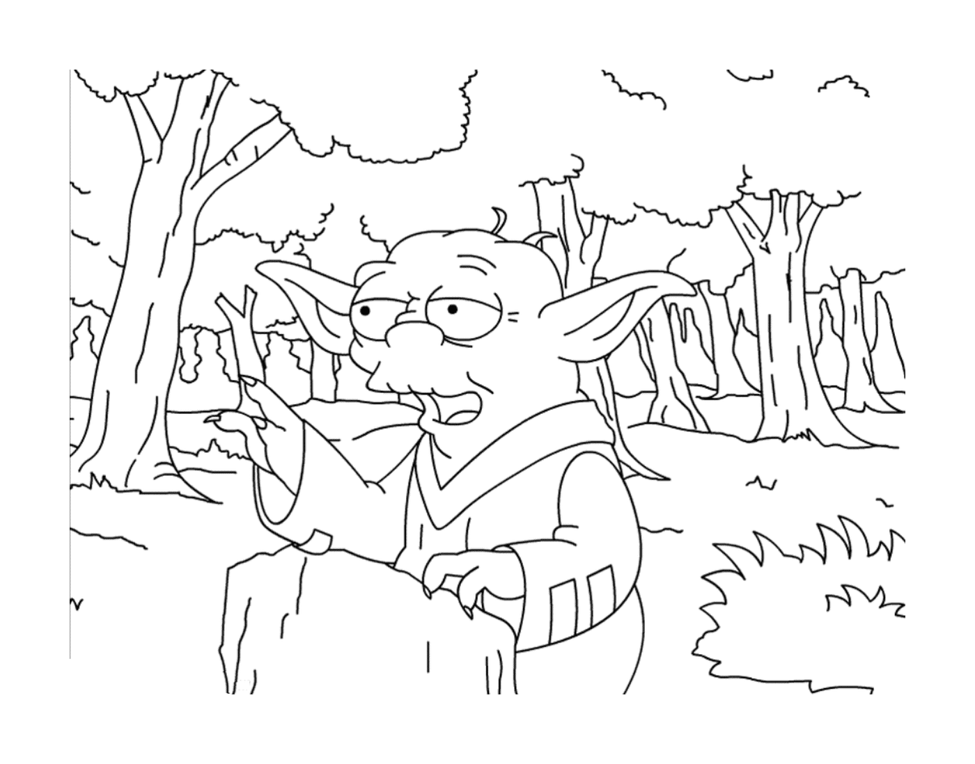 coloriage The simpsons Yoda
