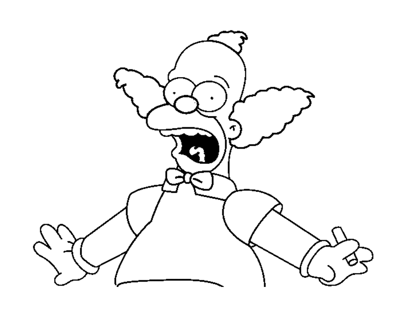 coloriage dessin simpson Krusty avec un megot