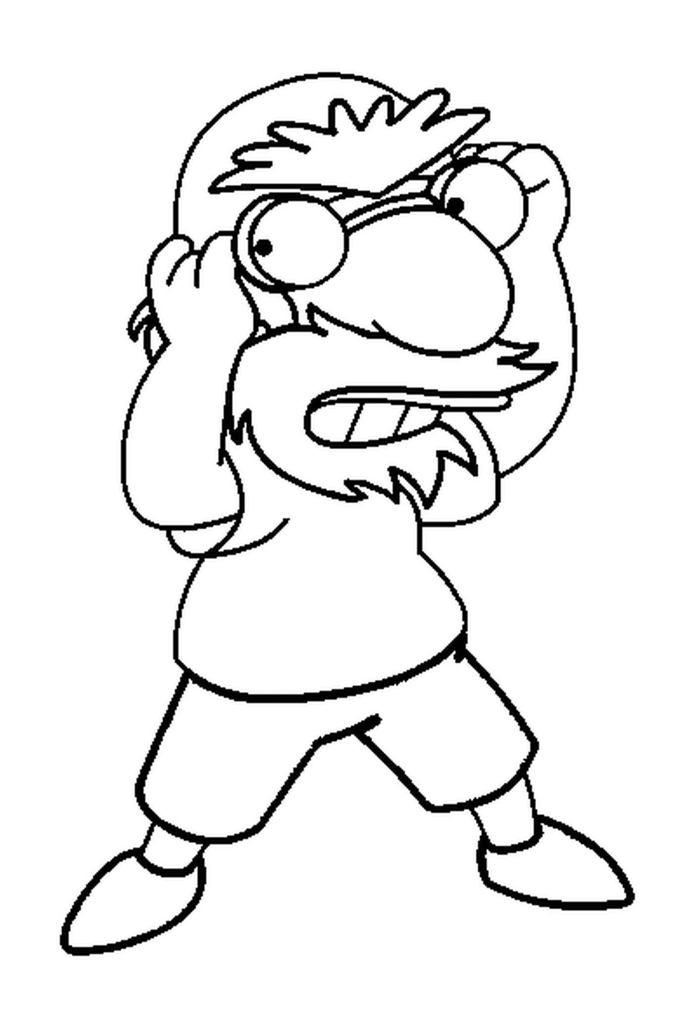 coloriage dessin simpson Milhouse est Willie